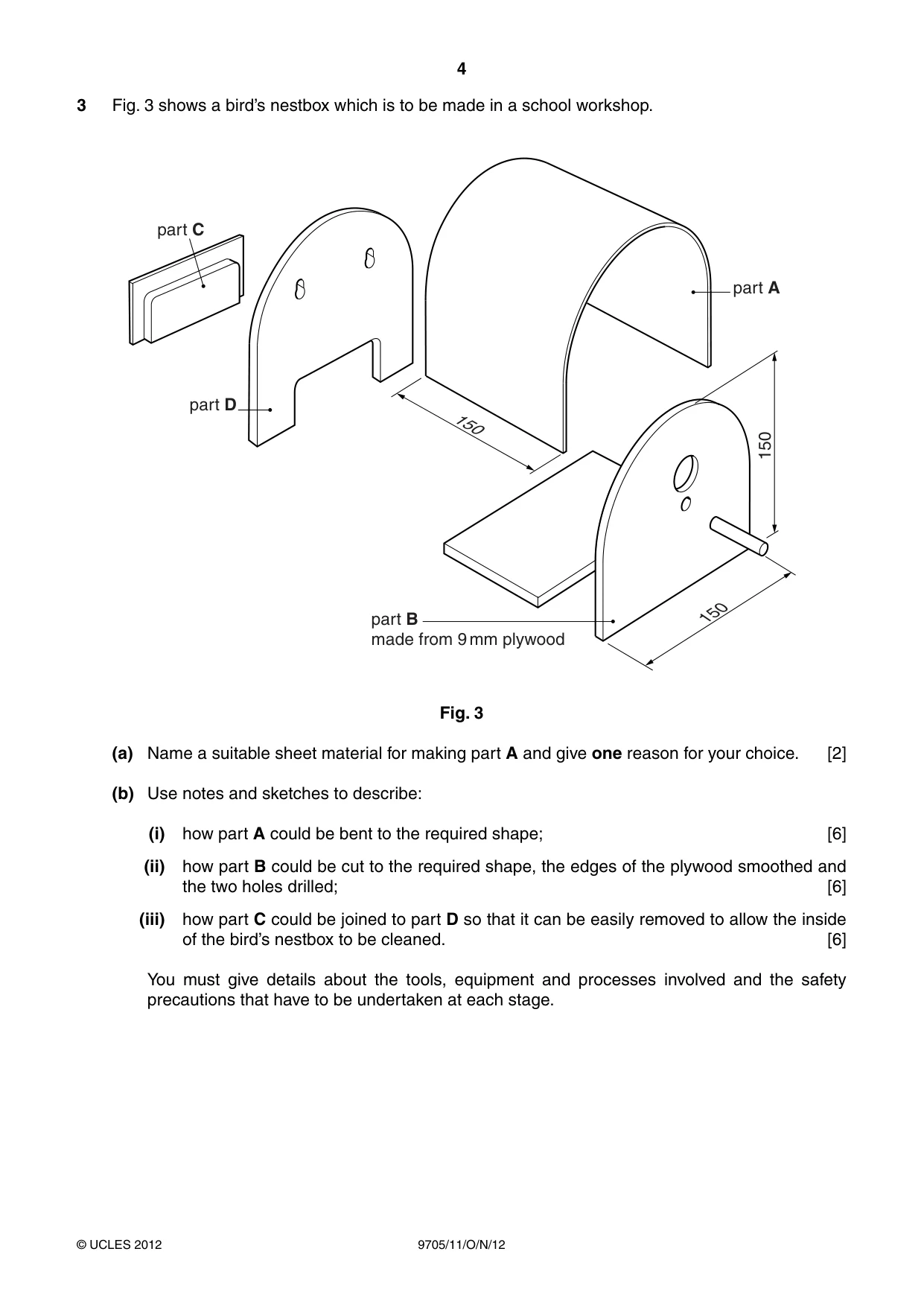 Cambridge A Level Design and Technology 9705 2012 Oct/Nov Paper 1 · Variant 1 question paper, page 4 of 12