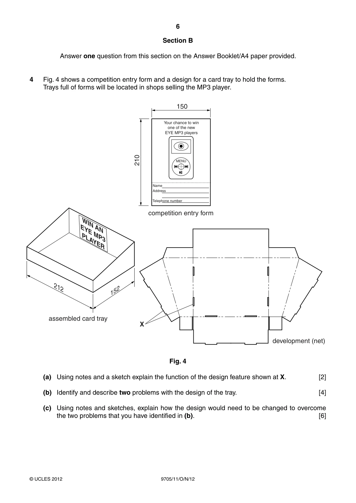 Cambridge A Level Design and Technology 9705 2012 Oct/Nov Paper 1 · Variant 1 question paper, page 6 of 12