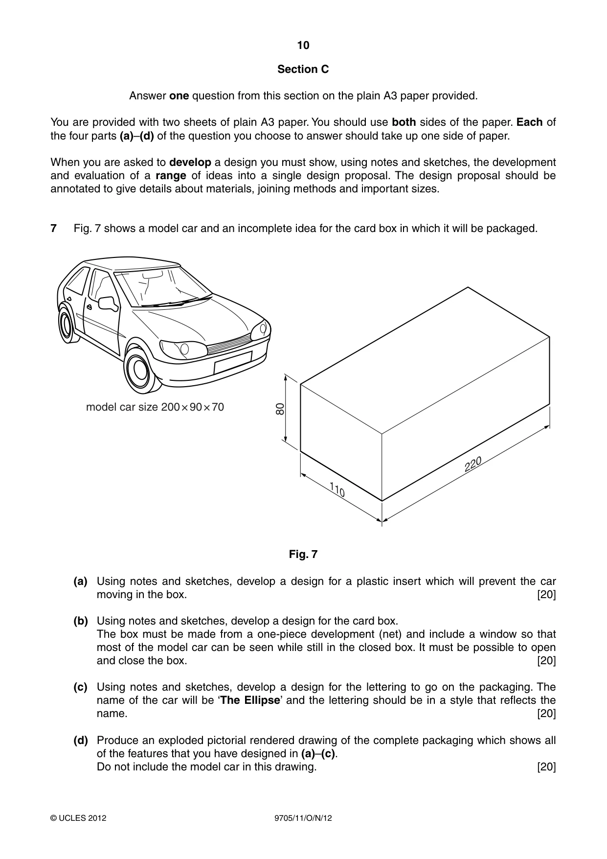 Cambridge A Level Design and Technology 9705 2012 Oct/Nov Paper 1 · Variant 1 question paper, page 10 of 12