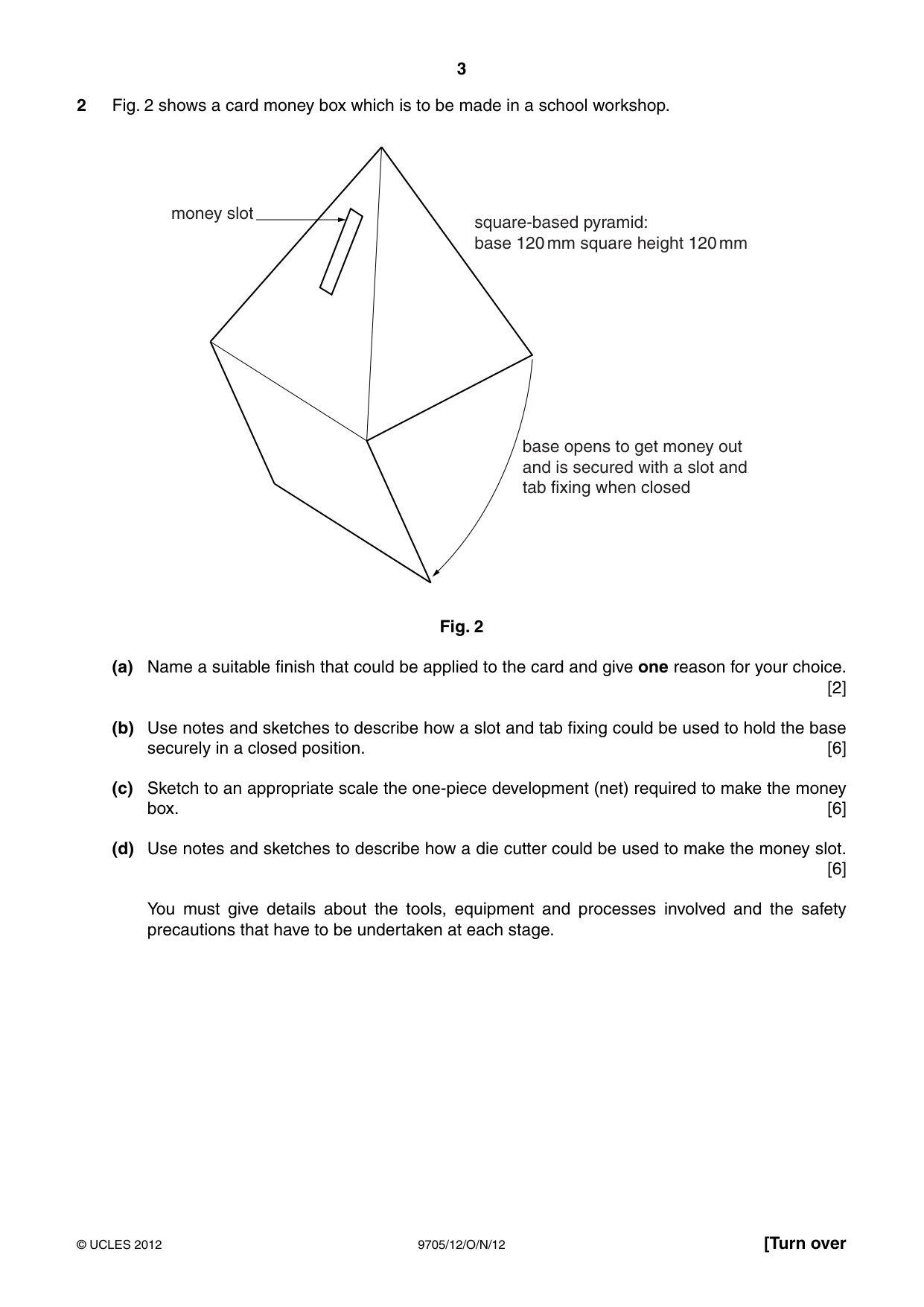 Cambridge A Level Design and Technology 9705 2012 Oct/Nov Paper 1 · Variant 2 question paper, page 3 of 12