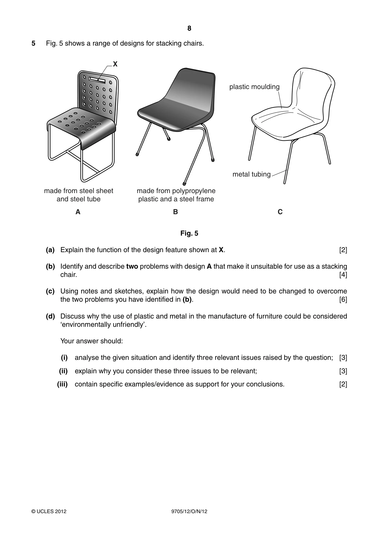 Cambridge A Level Design and Technology 9705 2012 Oct/Nov Paper 1 · Variant 2 question paper, page 8 of 12