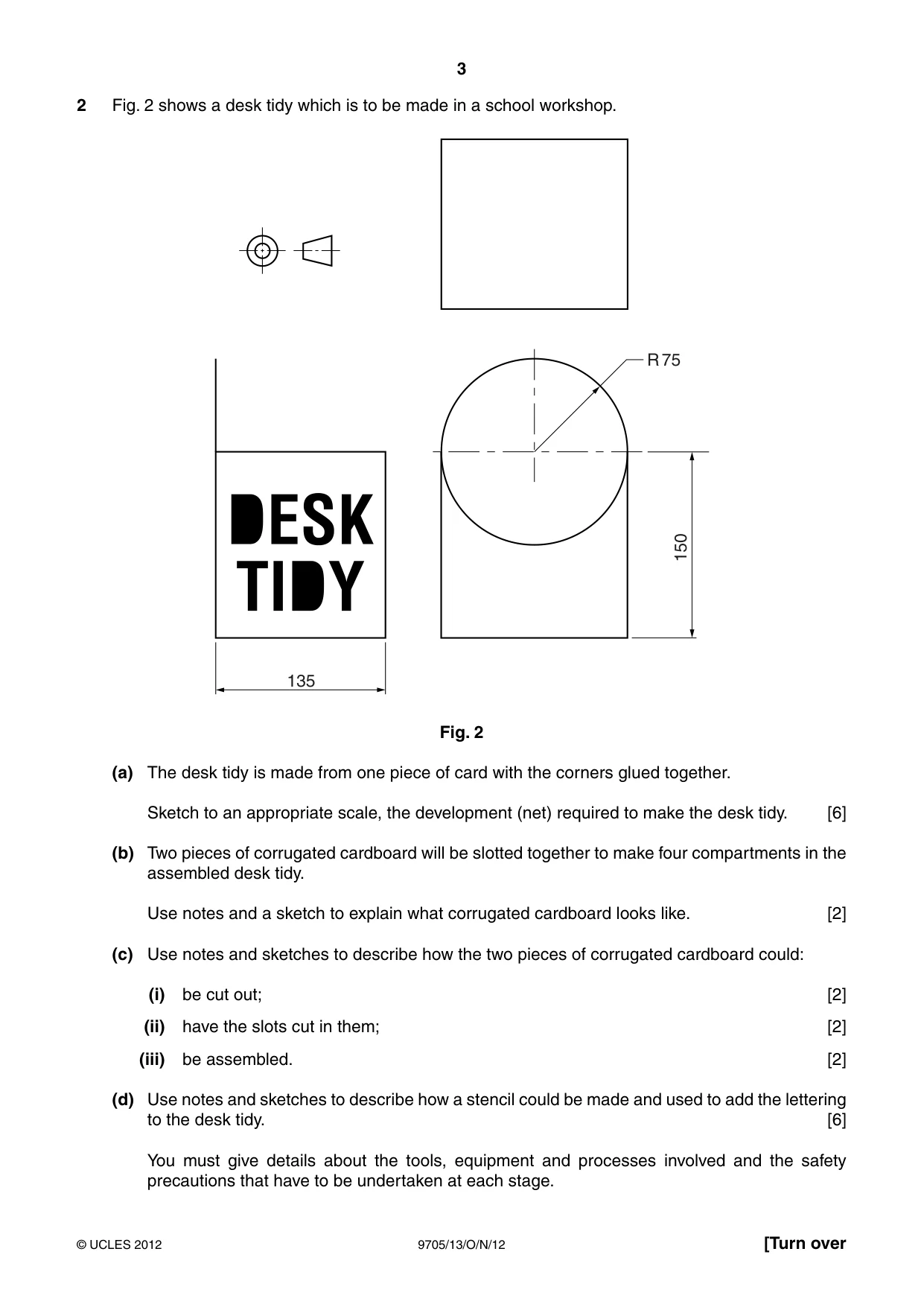 Cambridge A Level Design and Technology 9705 2012 Oct/Nov Paper 1 · Variant 3 question paper, page 3 of 12