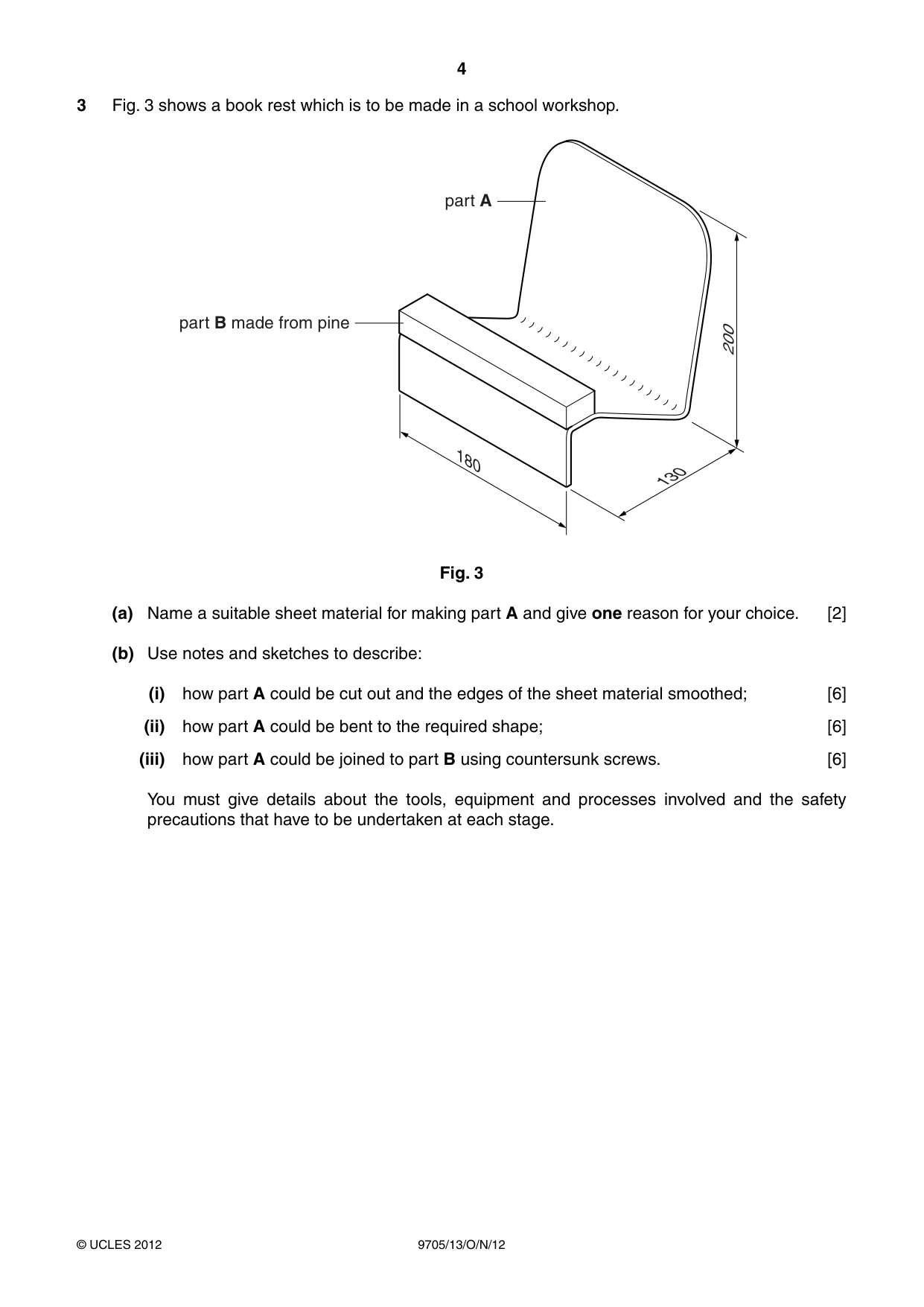 Cambridge A Level Design and Technology 9705 2012 Oct/Nov Paper 1 · Variant 3 question paper, page 4 of 12