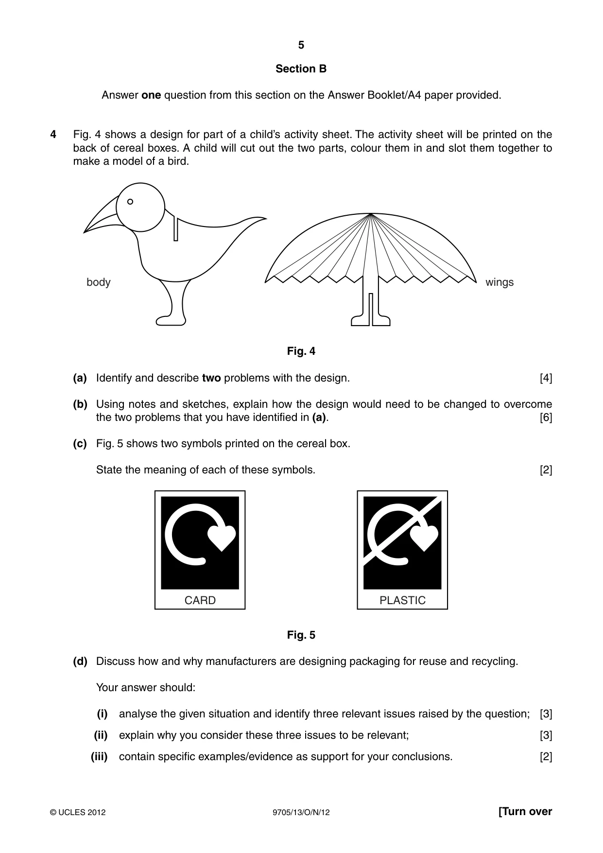 Cambridge A Level Design and Technology 9705 2012 Oct/Nov Paper 1 · Variant 3 question paper, page 5 of 12