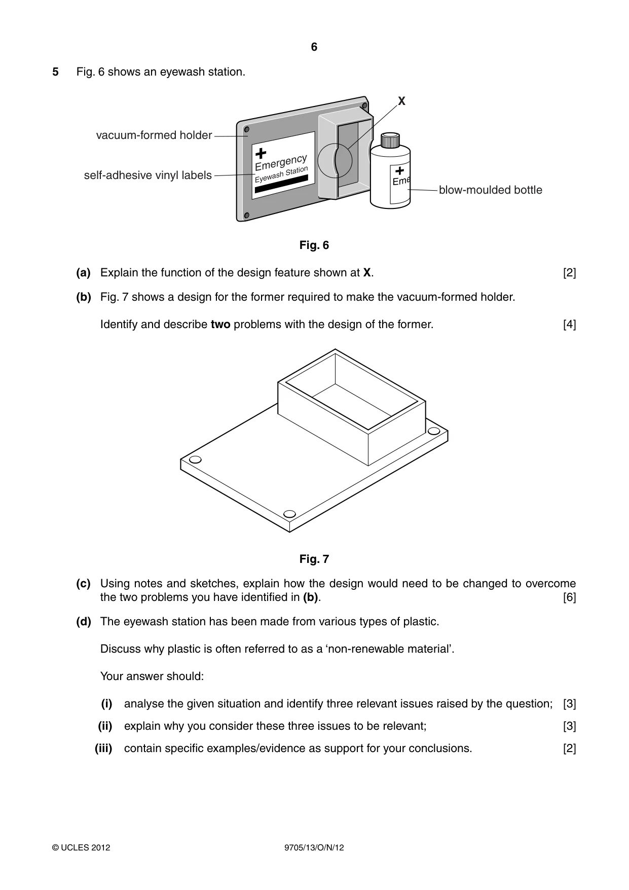 Cambridge A Level Design and Technology 9705 2012 Oct/Nov Paper 1 · Variant 3 question paper, page 6 of 12