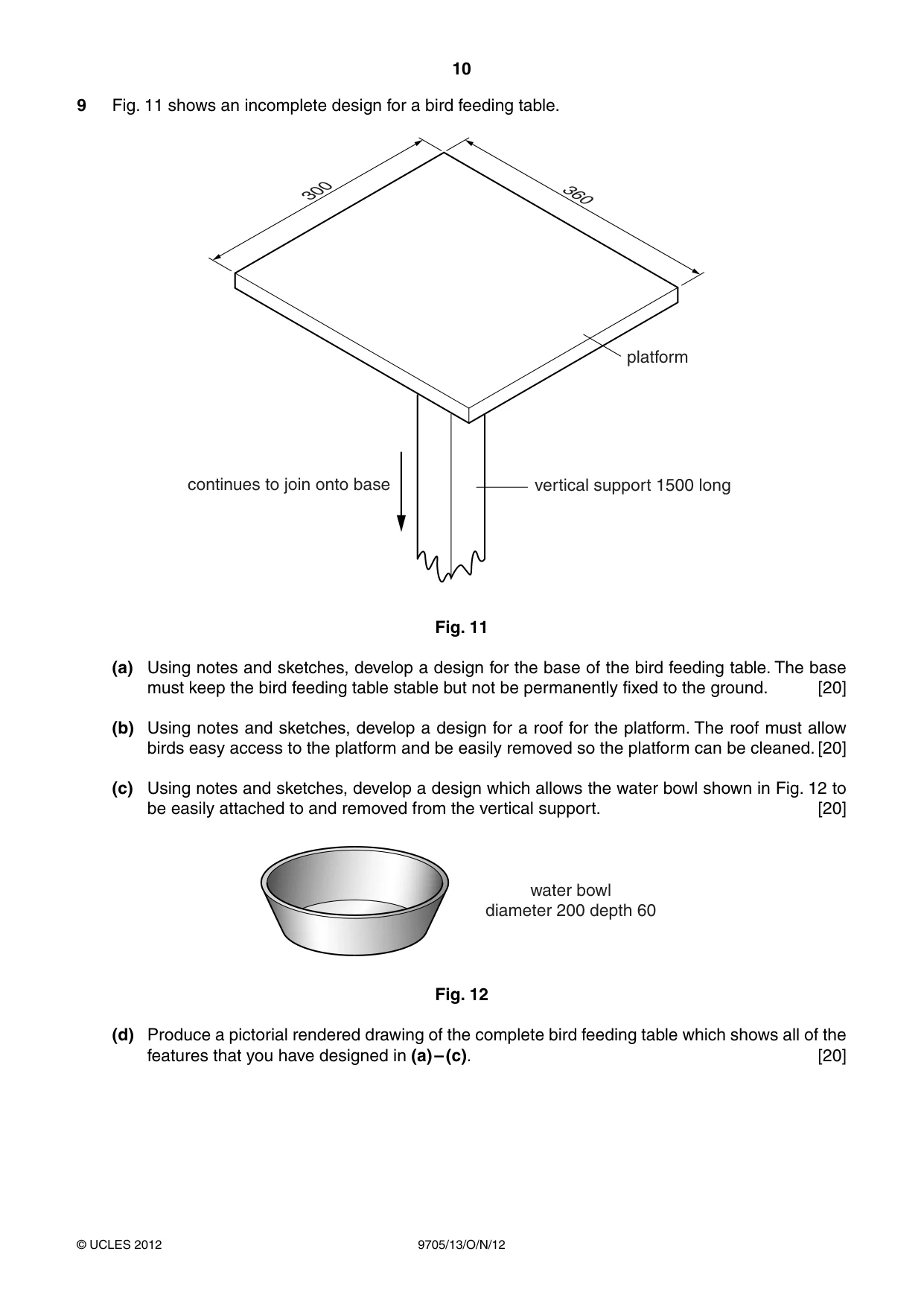 Cambridge A Level Design and Technology 9705 2012 Oct/Nov Paper 1 · Variant 3 question paper, page 10 of 12