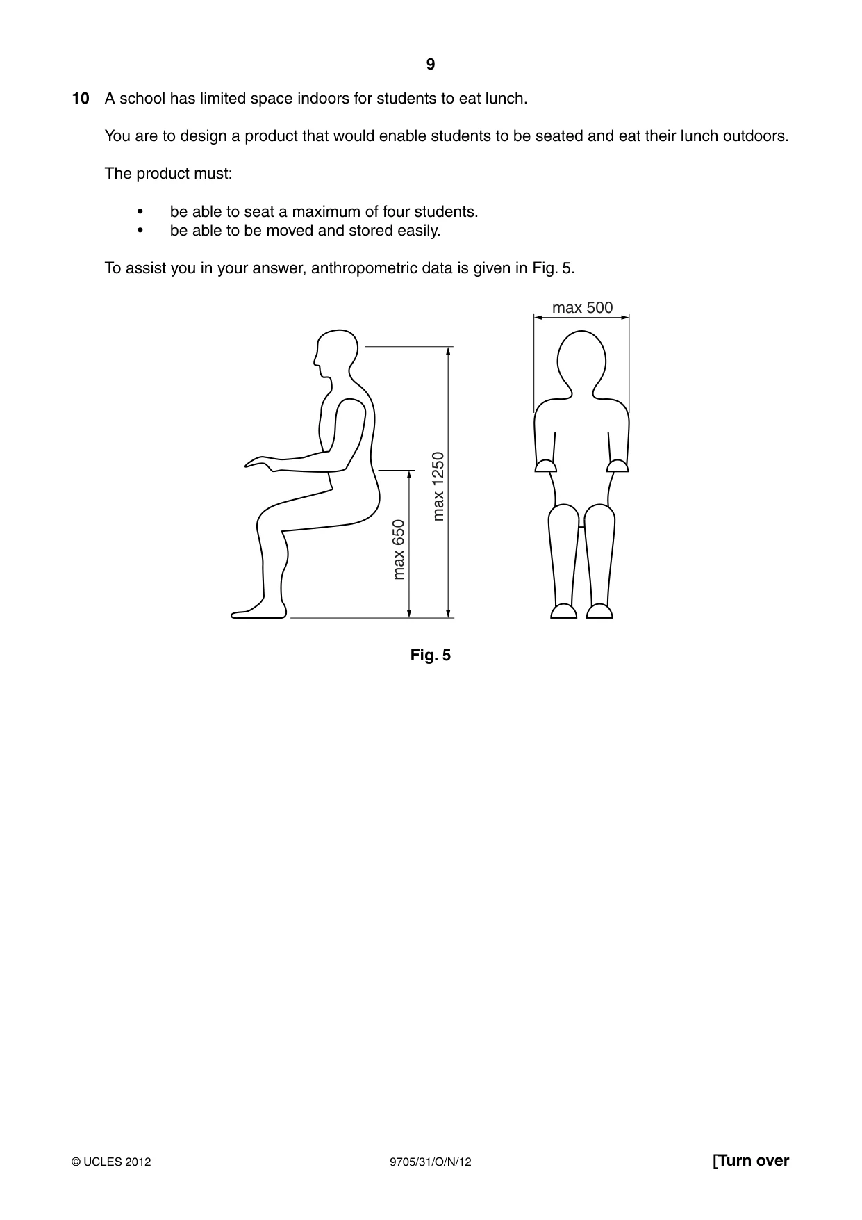 Cambridge A Level Design and Technology 9705 2012 Oct/Nov Paper 3 · Variant 1 question paper, page 9 of 12