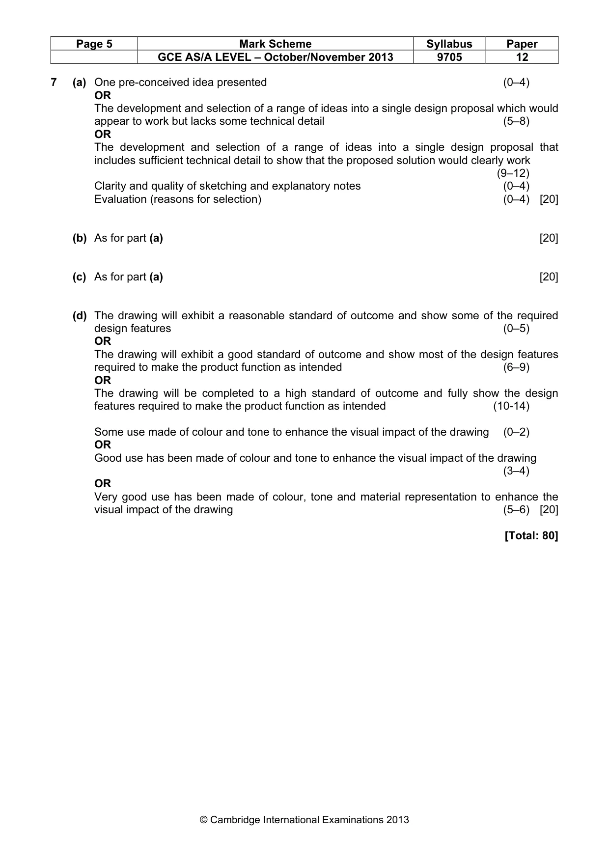 Mark scheme, page 5 of 6