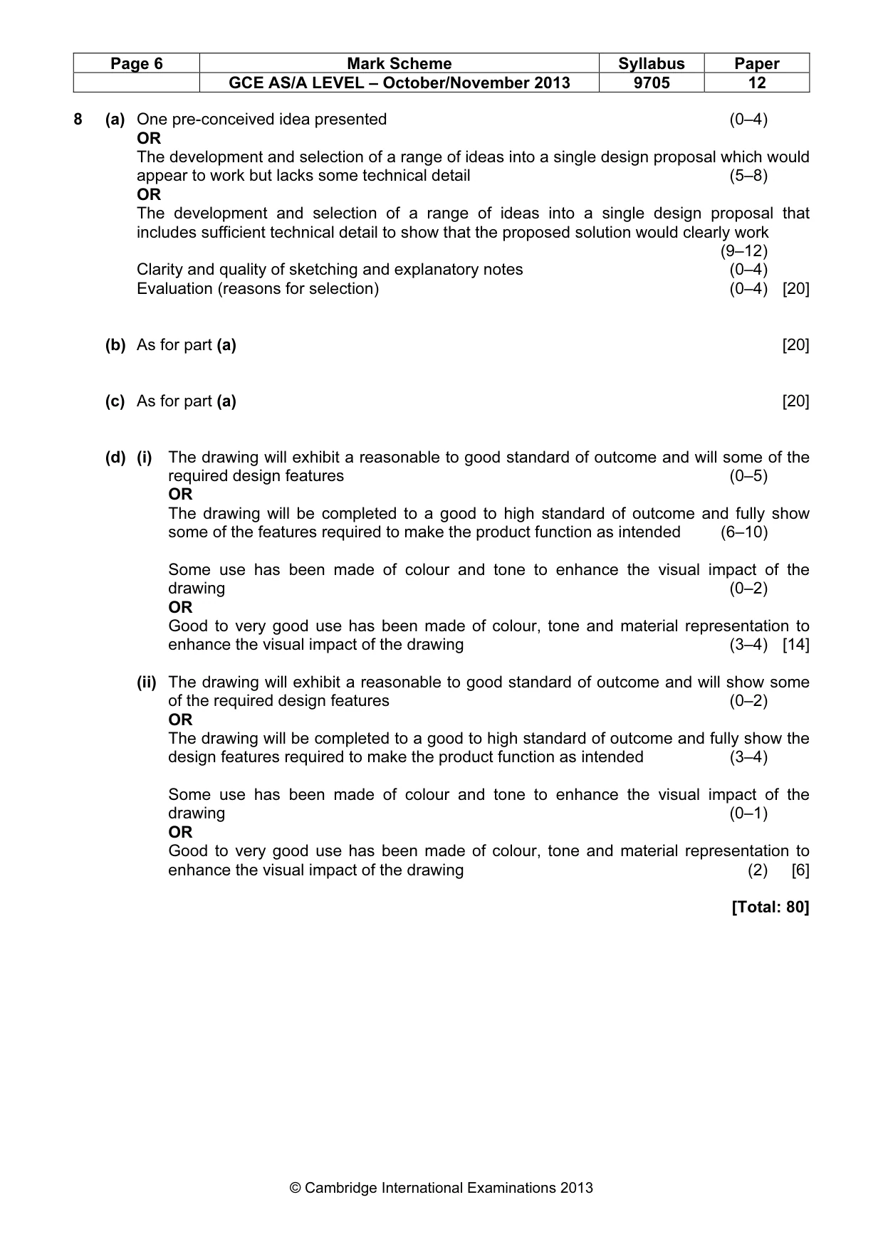 Mark scheme, page 6 of 6