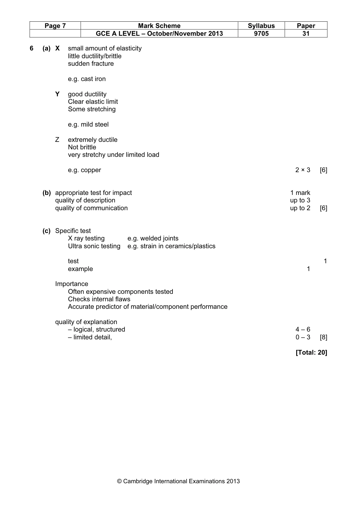 Mark scheme, page 7 of 11