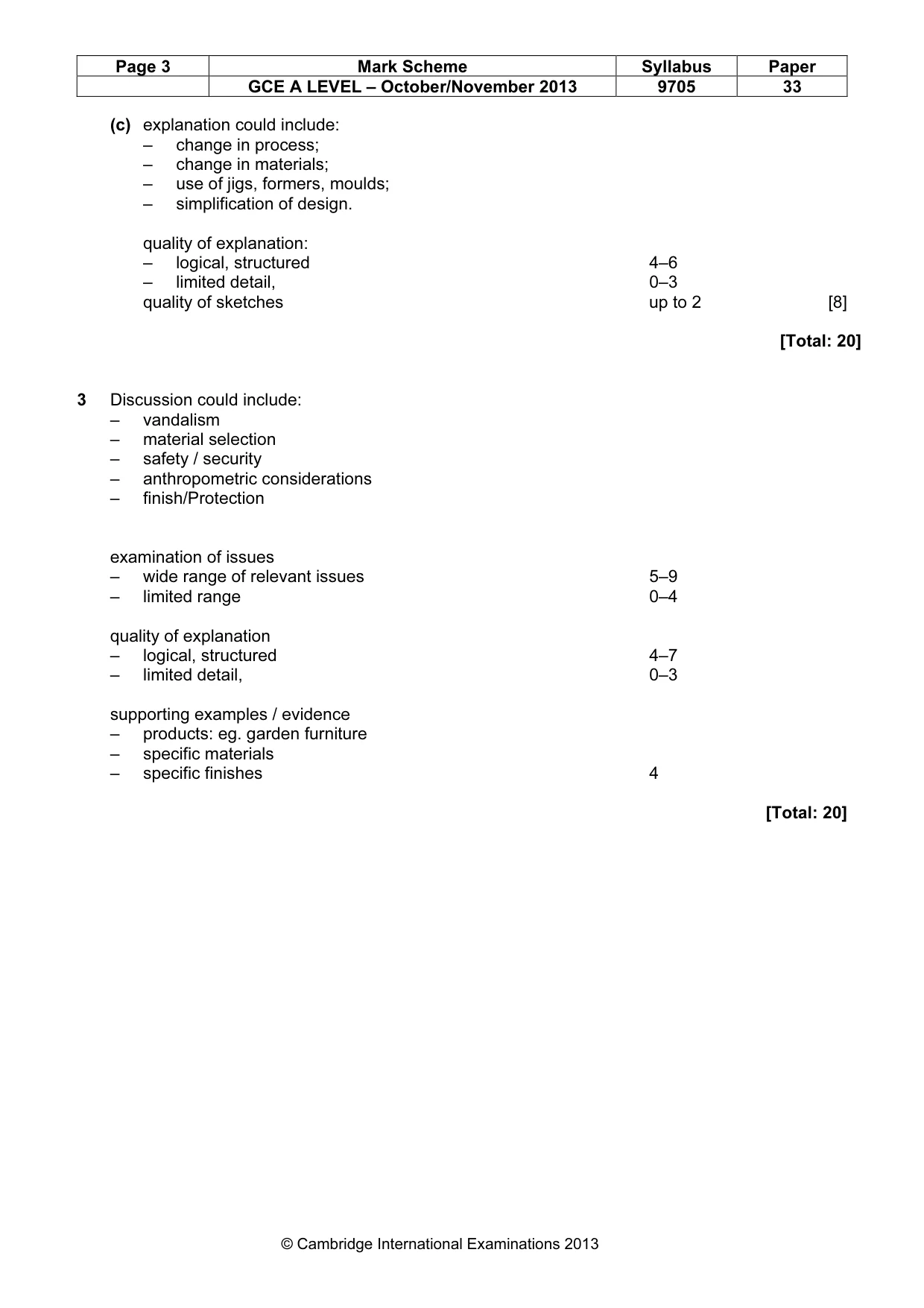 Mark scheme, page 3 of 8