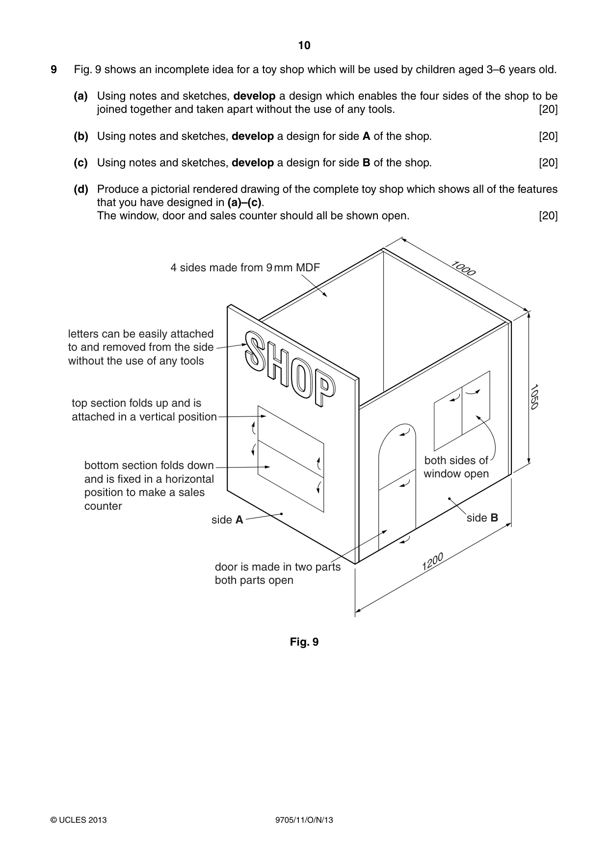 Cambridge A Level Design and Technology 9705 2013 Oct/Nov Paper 1 · Variant 1 question paper, page 10 of 12