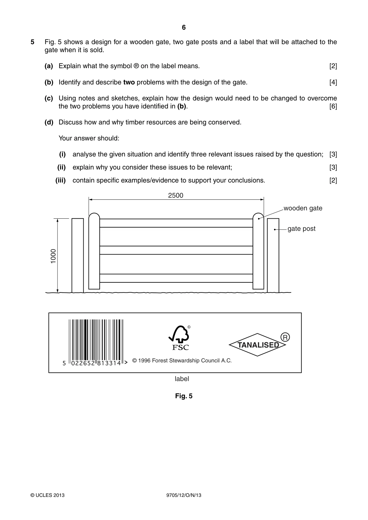 Cambridge A Level Design and Technology 9705 2013 Oct/Nov Paper 1 · Variant 2 question paper, page 6 of 12