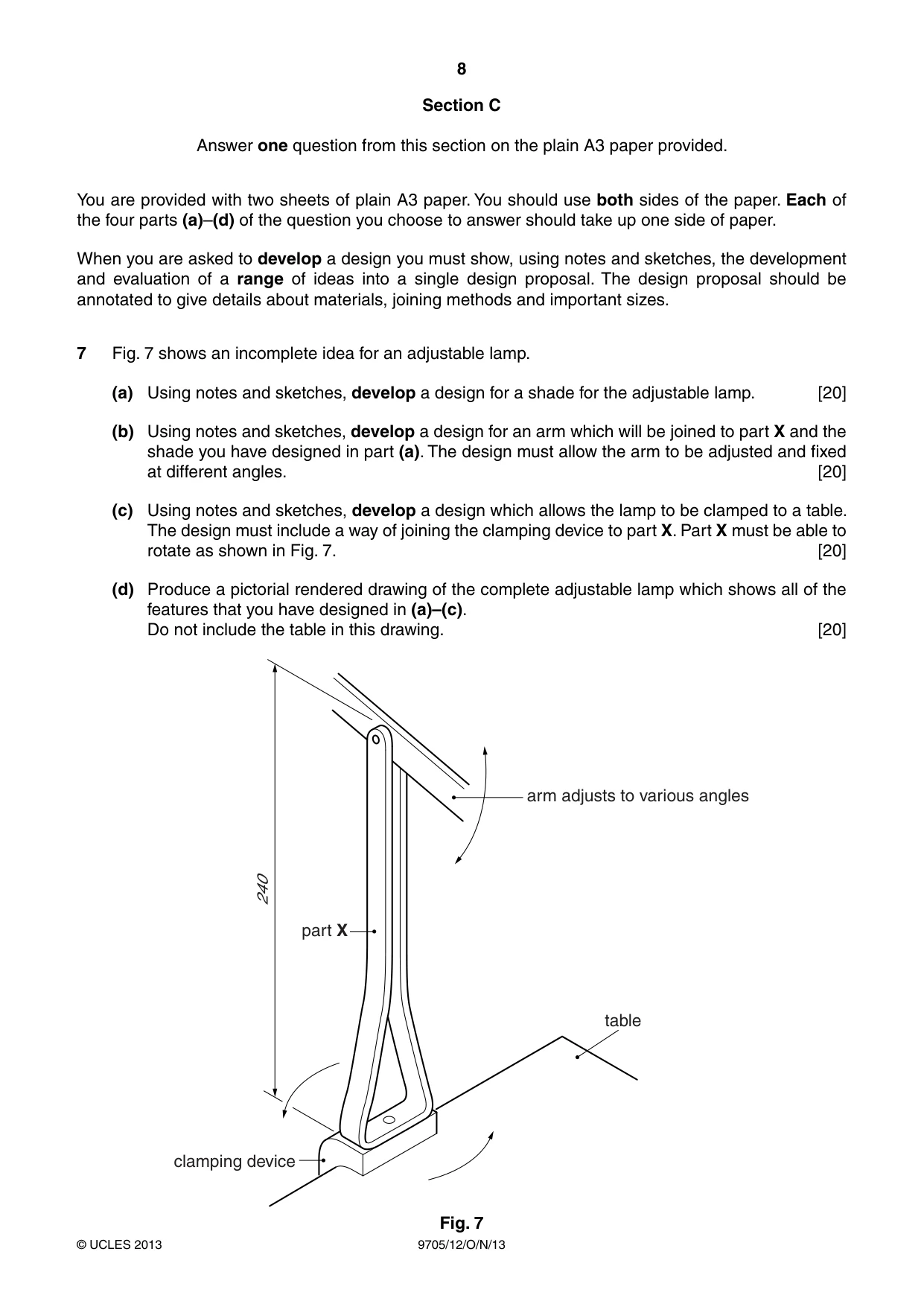 Cambridge A Level Design and Technology 9705 2013 Oct/Nov Paper 1 · Variant 2 question paper, page 8 of 12