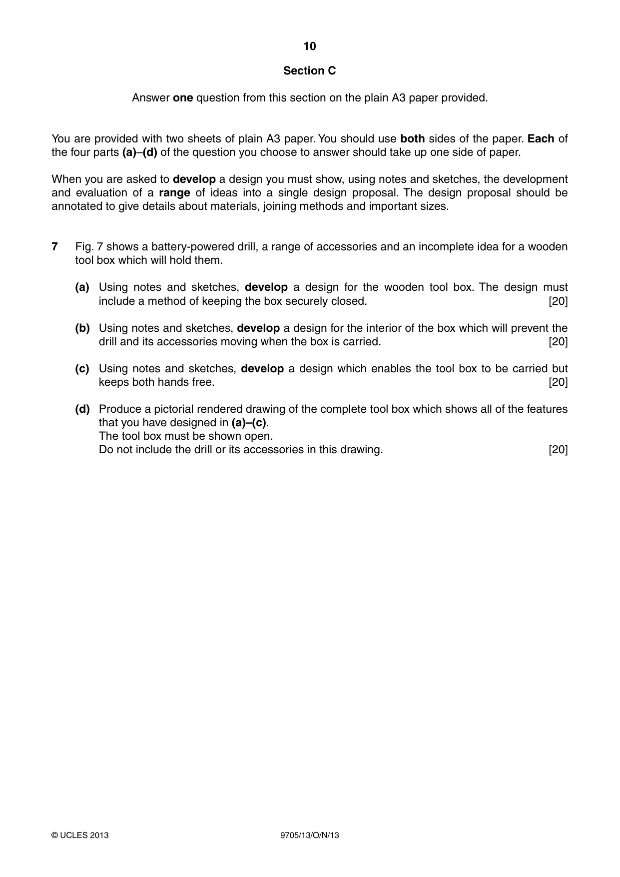Cambridge A Level Design and Technology 9705 2013 Oct/Nov Paper 1 · Variant 3 question paper, page 10 of 16