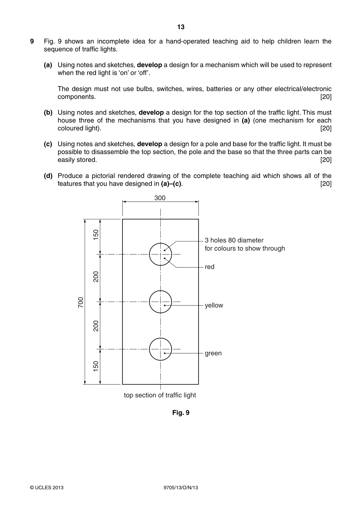 Cambridge A Level Design and Technology 9705 2013 Oct/Nov Paper 1 · Variant 3 question paper, page 13 of 16