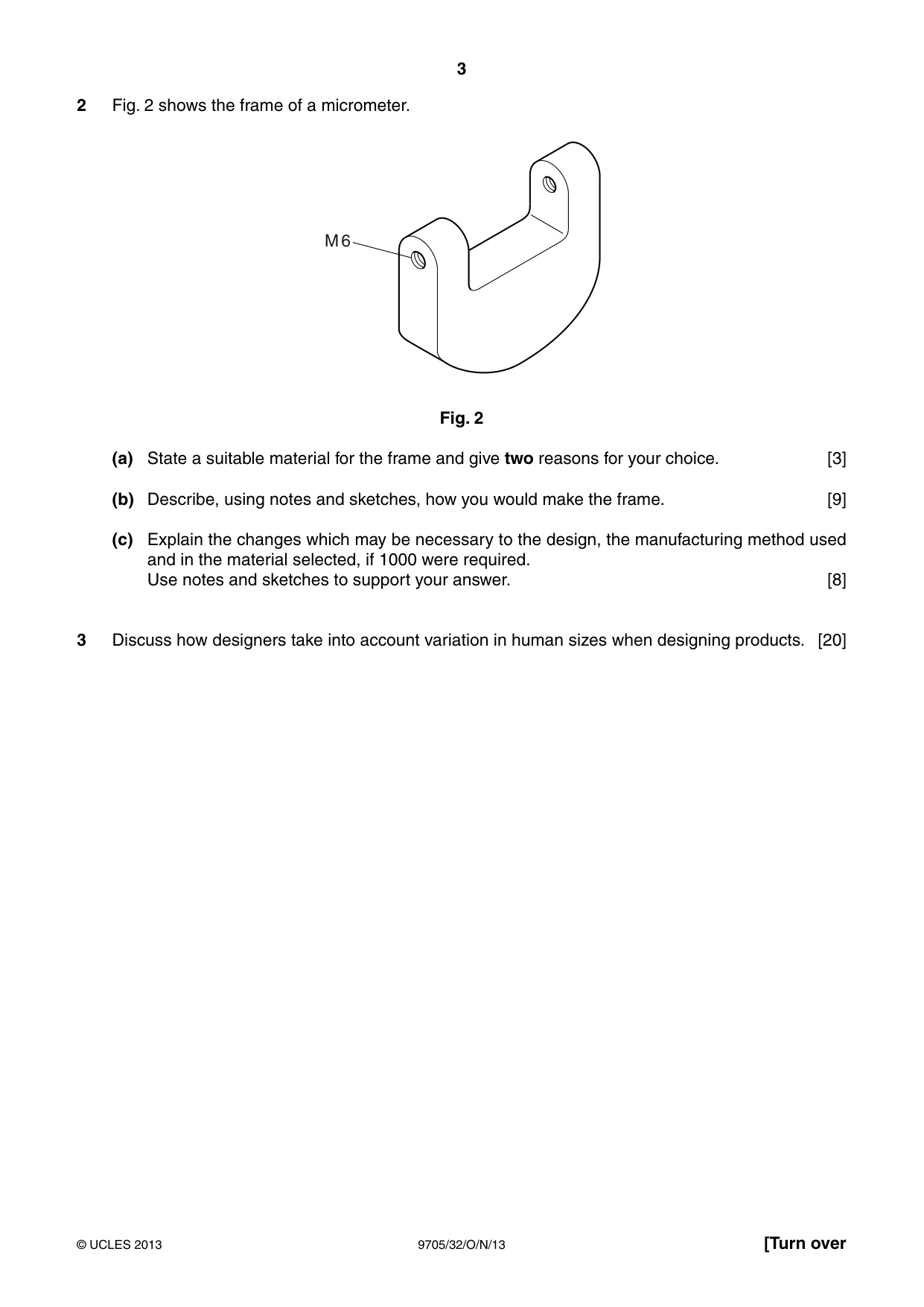 Cambridge A Level Design and Technology 9705 2013 Oct/Nov Paper 3 · Variant 2 question paper, page 3 of 12
