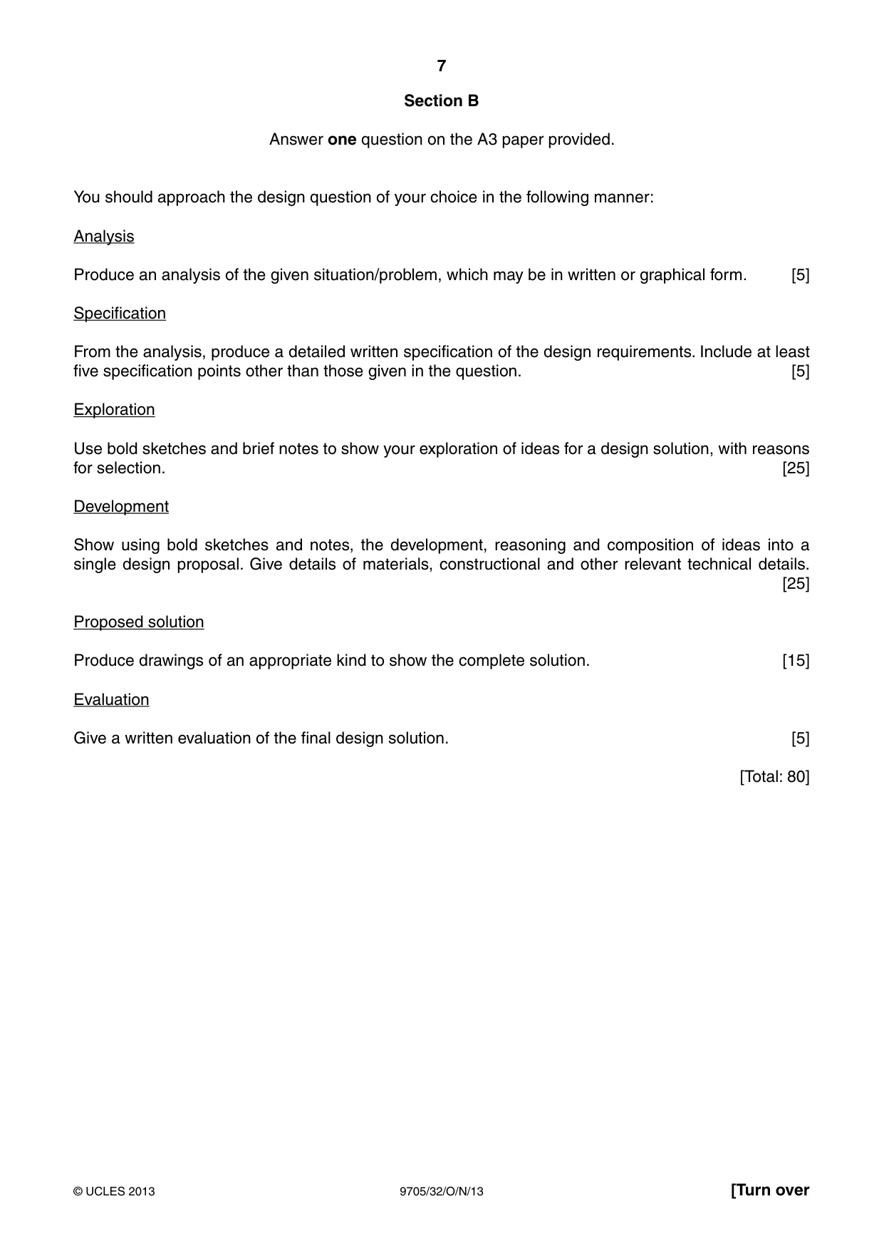 Cambridge A Level Design and Technology 9705 2013 Oct/Nov Paper 3 · Variant 2 question paper, page 7 of 12