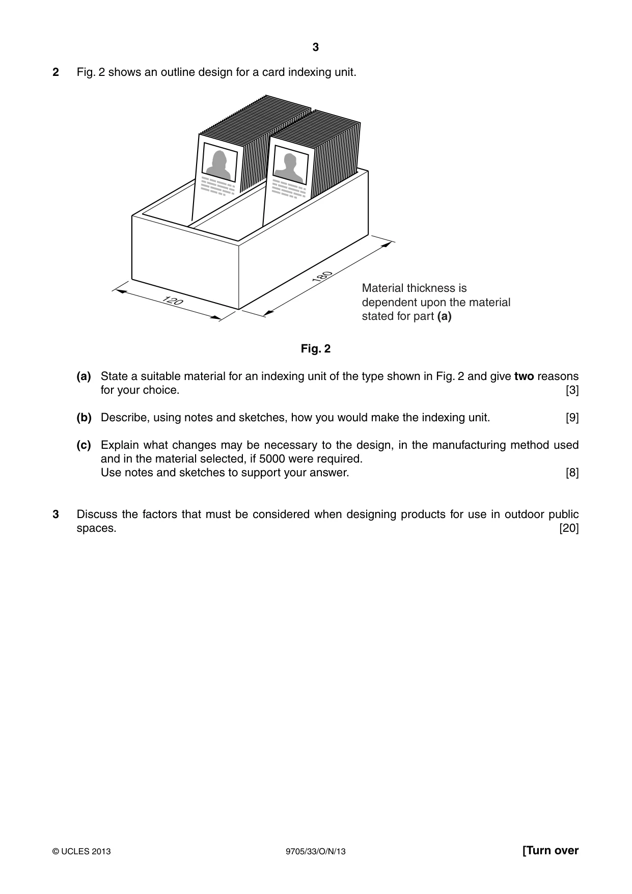 Cambridge A Level Design and Technology 9705 2013 Oct/Nov Paper 3 · Variant 3 question paper, page 3 of 12
