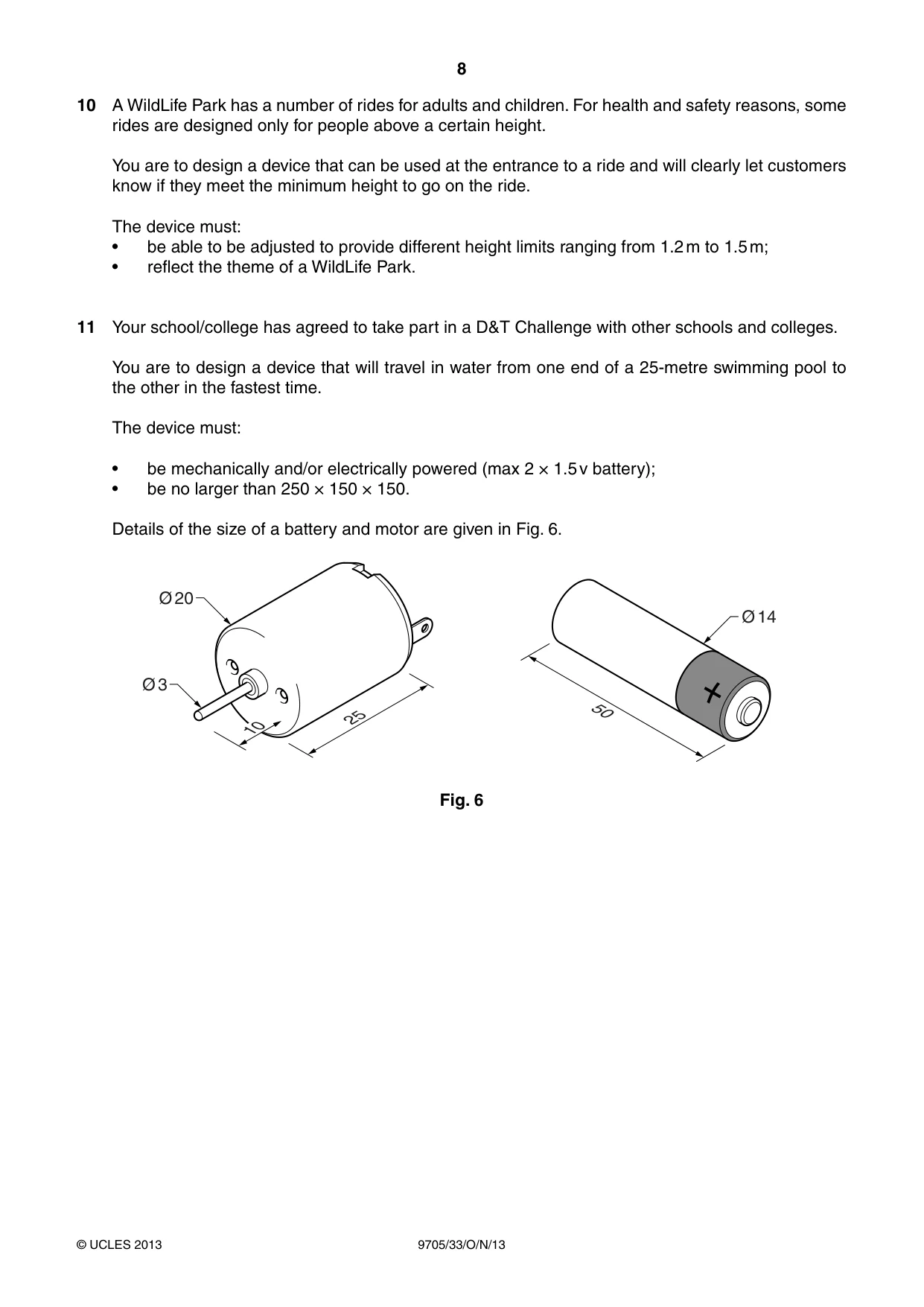 Cambridge A Level Design and Technology 9705 2013 Oct/Nov Paper 3 · Variant 3 question paper, page 8 of 12