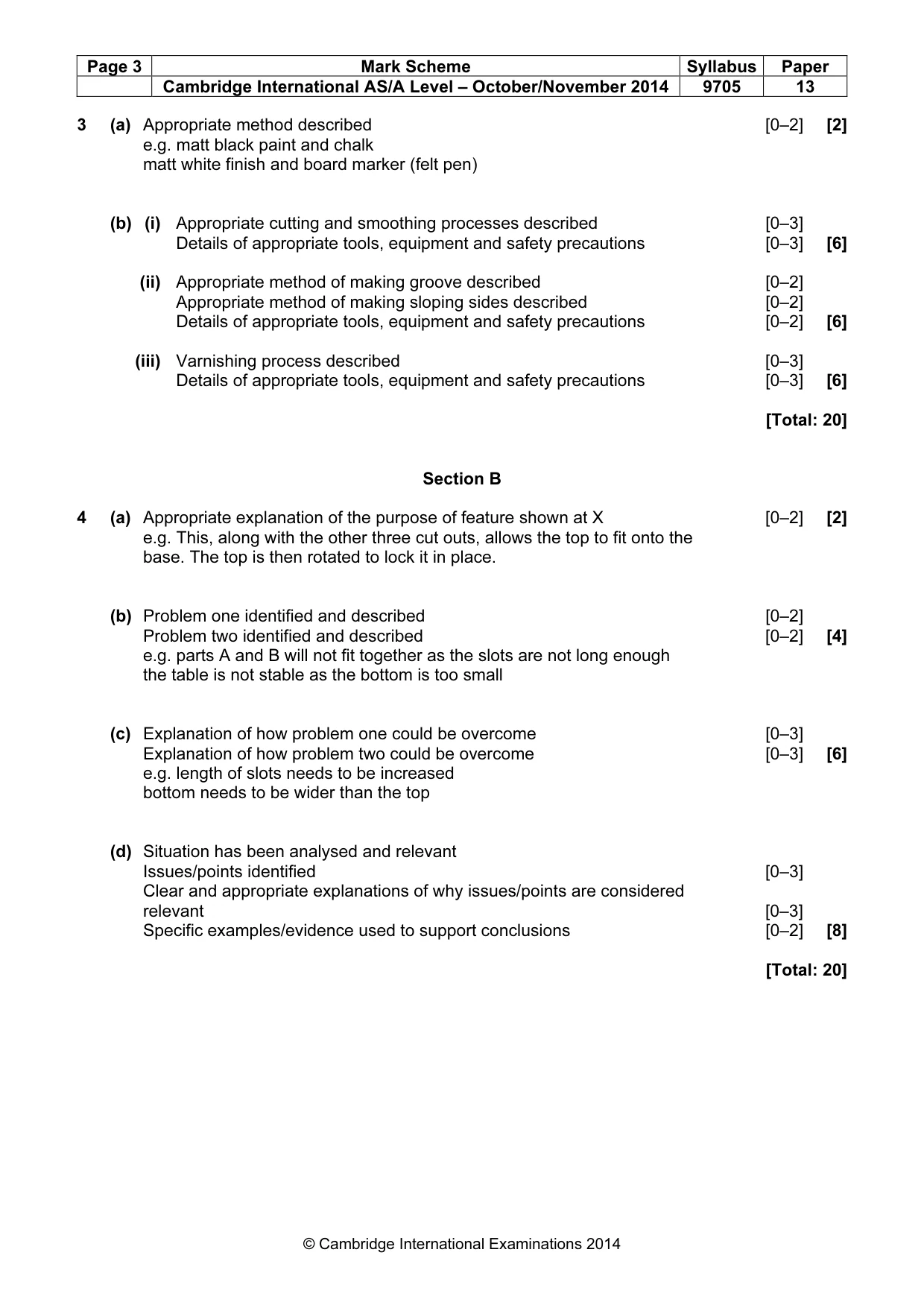 Mark scheme, page 3 of 5