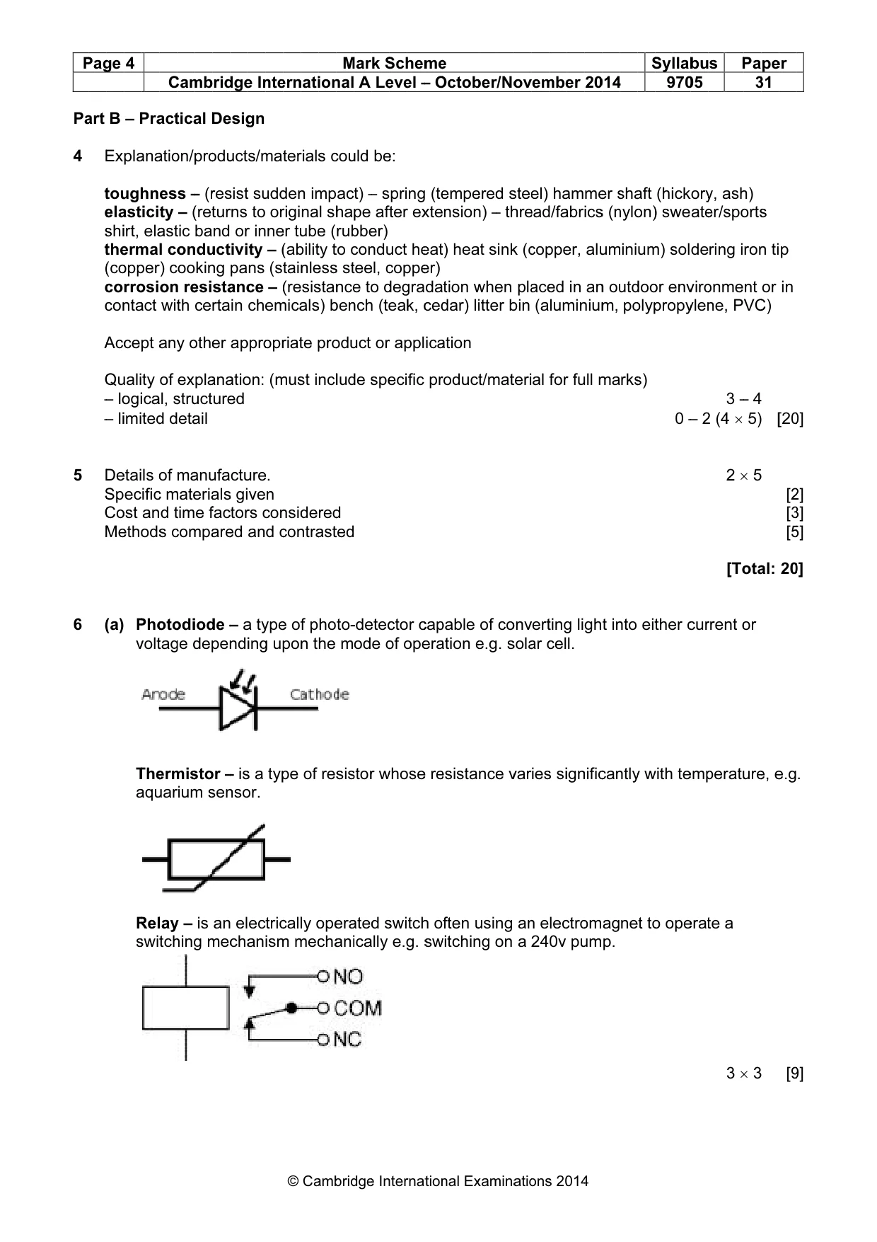 Mark scheme, page 4 of 9