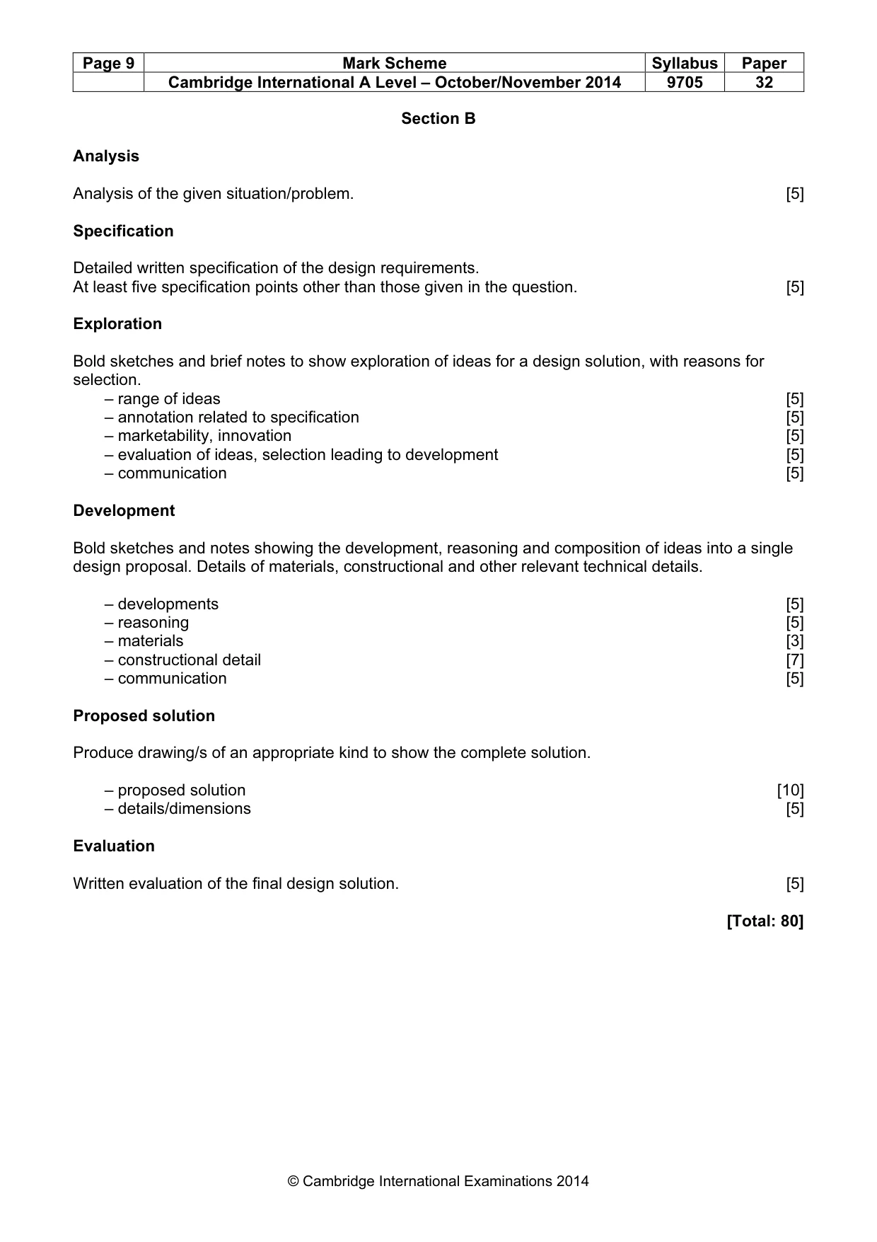Mark scheme, page 9 of 9