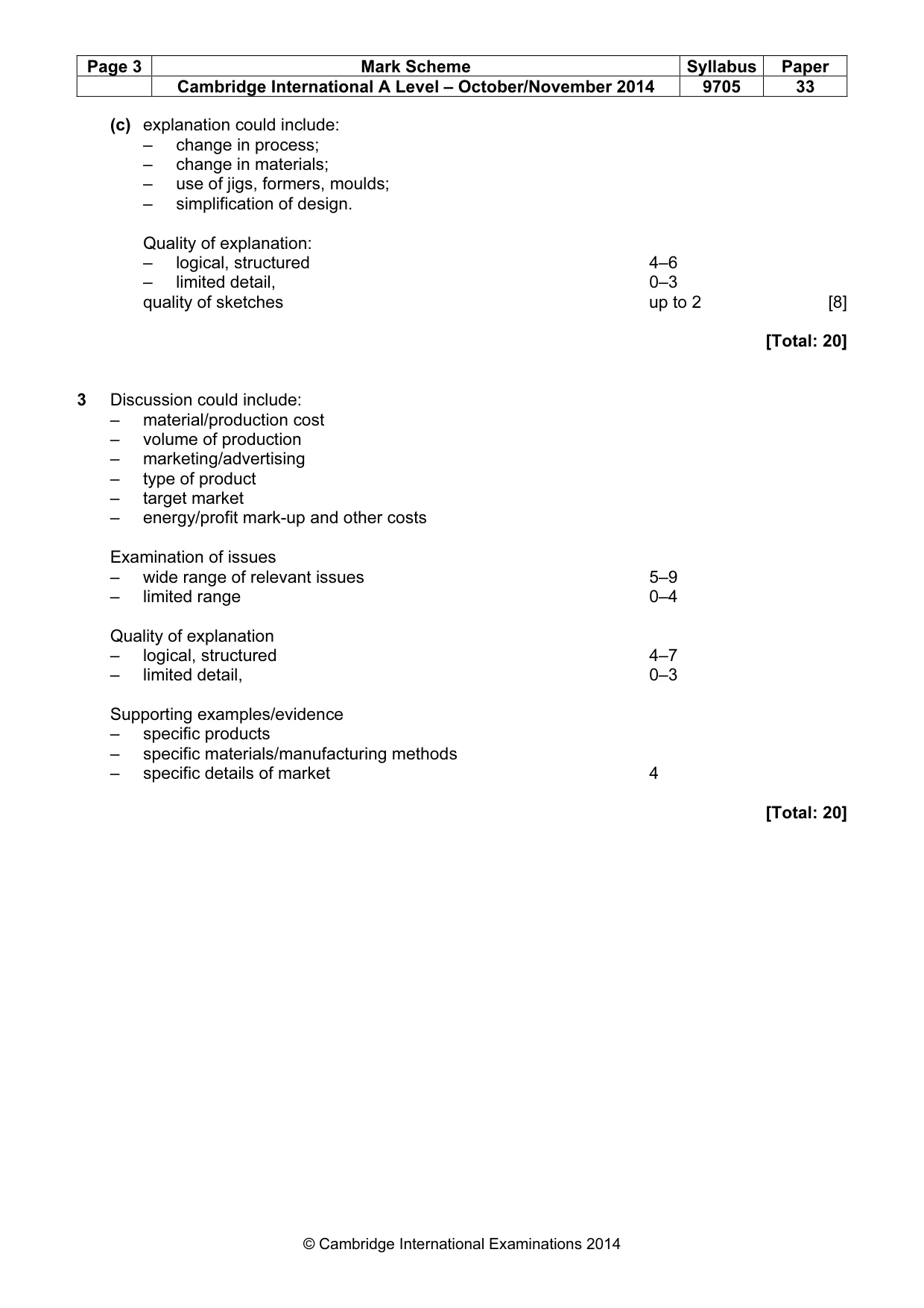 Mark scheme, page 3 of 9