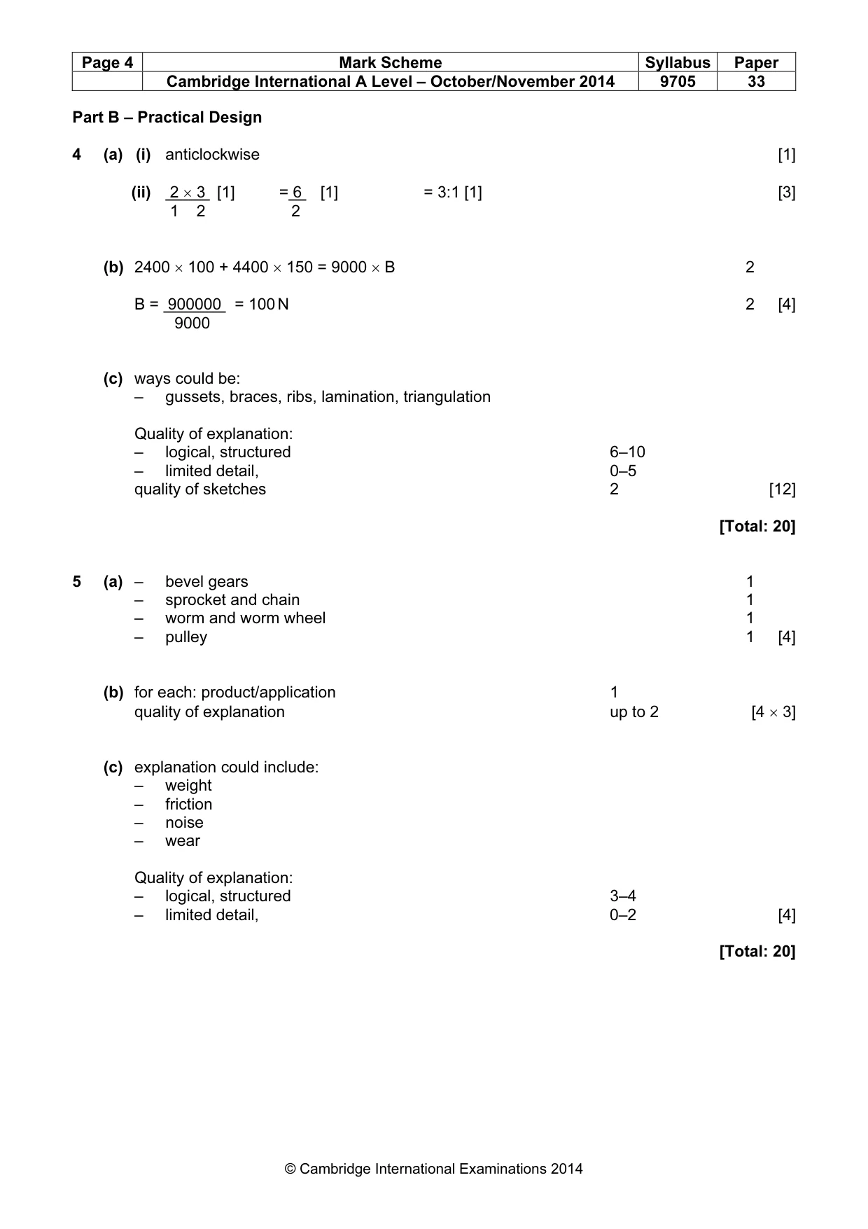 Mark scheme, page 4 of 9