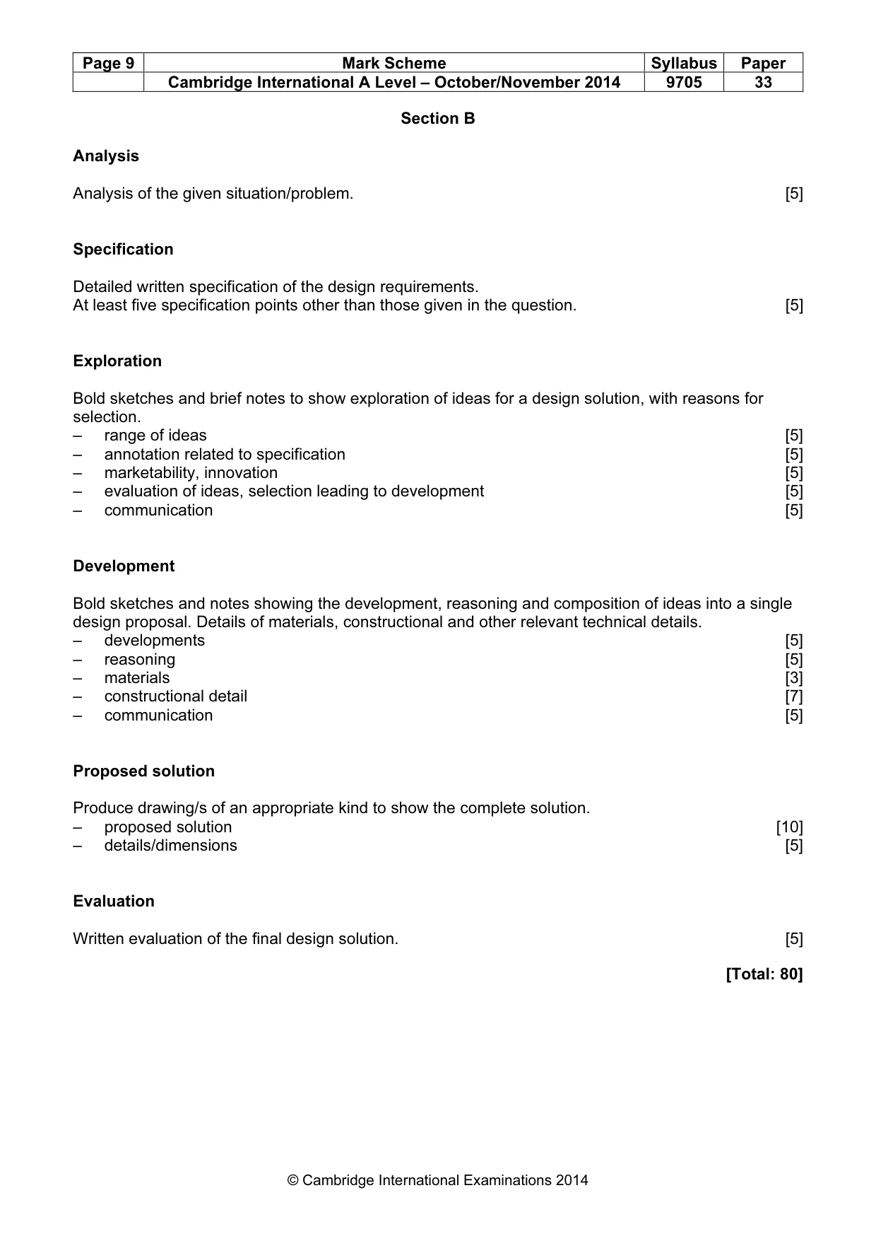 Mark scheme, page 9 of 9