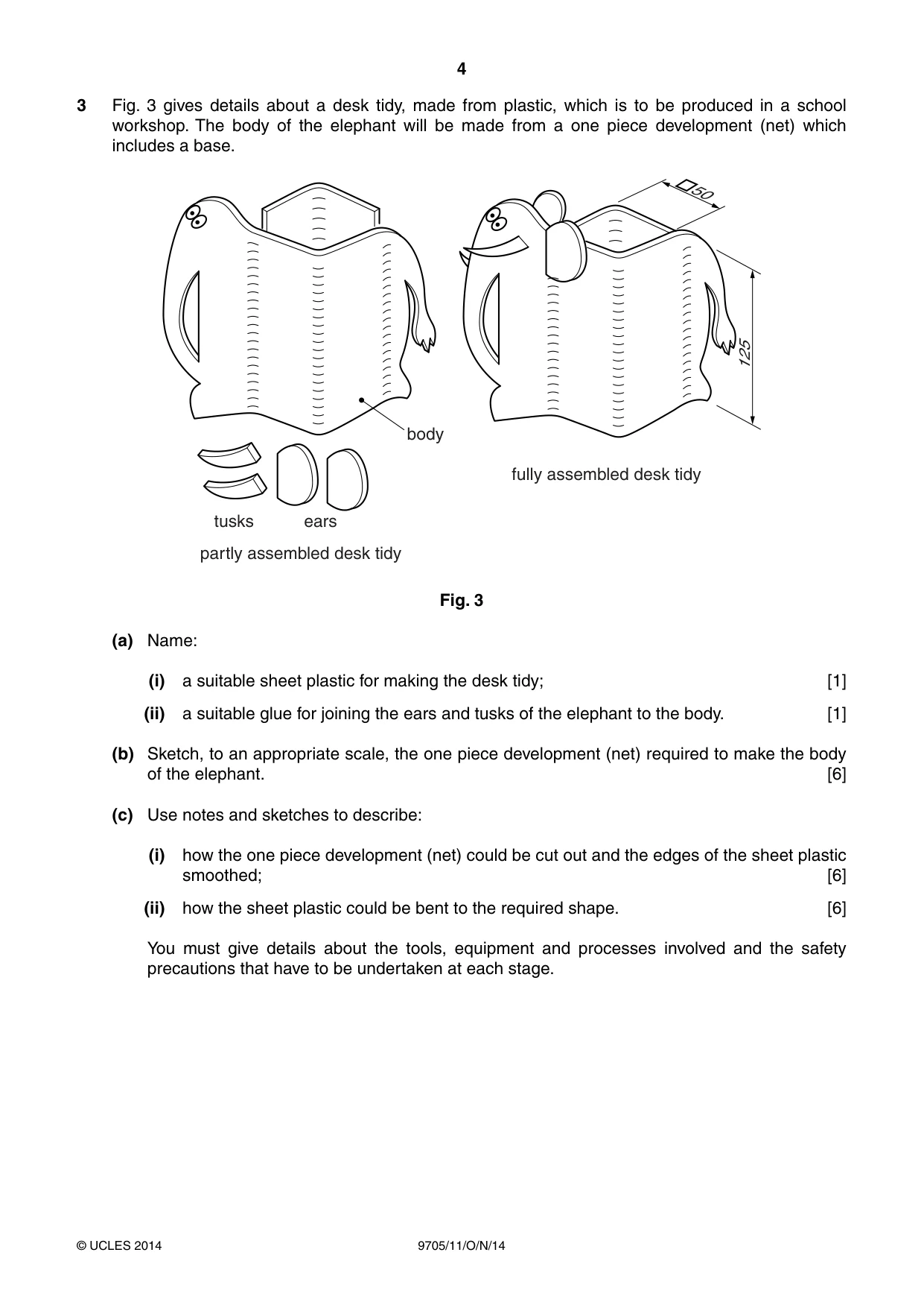 Cambridge A Level Design and Technology 9705 2014 Oct/Nov Paper 1 · Variant 1 question paper, page 4 of 12