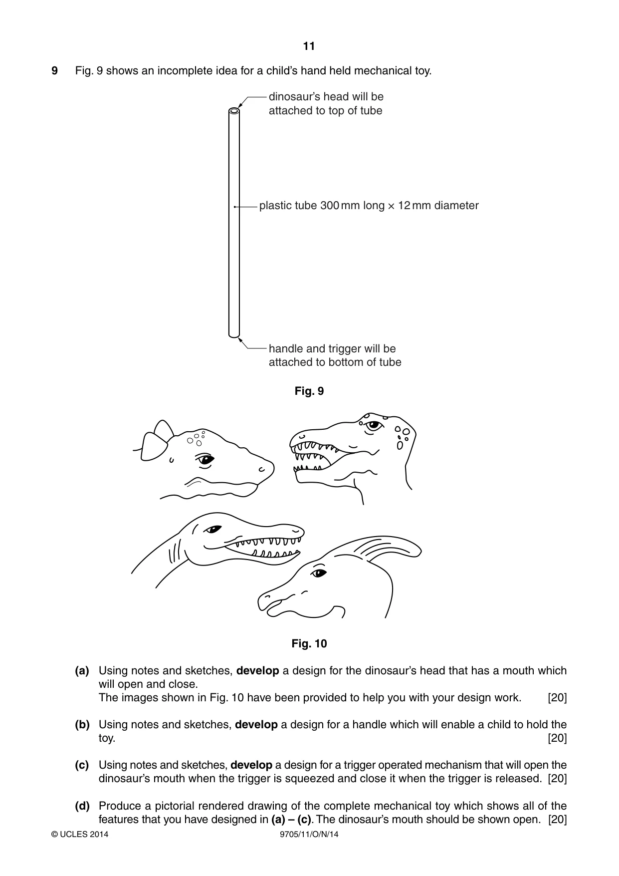 Cambridge A Level Design and Technology 9705 2014 Oct/Nov Paper 1 · Variant 1 question paper, page 11 of 12