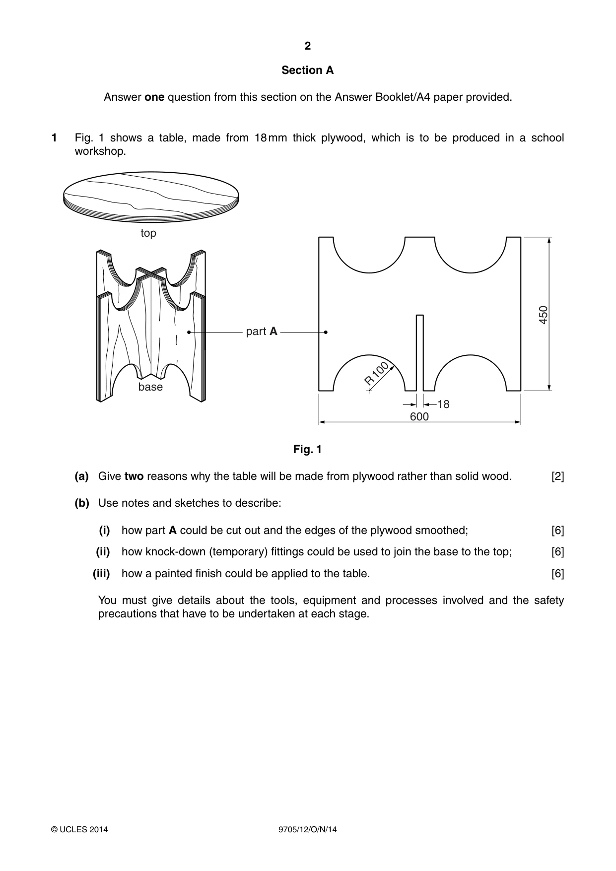 Cambridge A Level Design and Technology 9705 2014 Oct/Nov Paper 1 · Variant 2 question paper, page 2 of 12