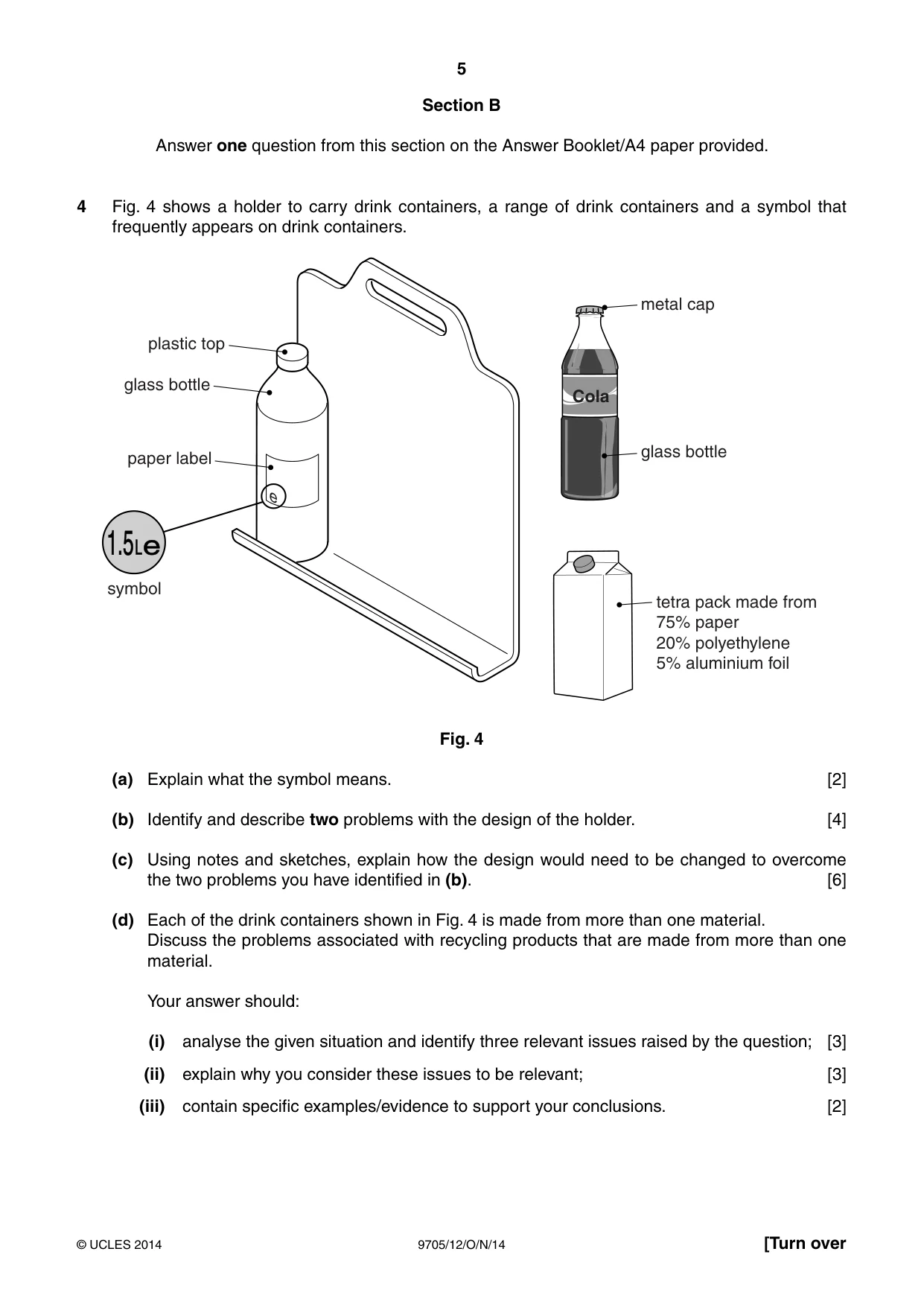 Cambridge A Level Design and Technology 9705 2014 Oct/Nov Paper 1 · Variant 2 question paper, page 5 of 12