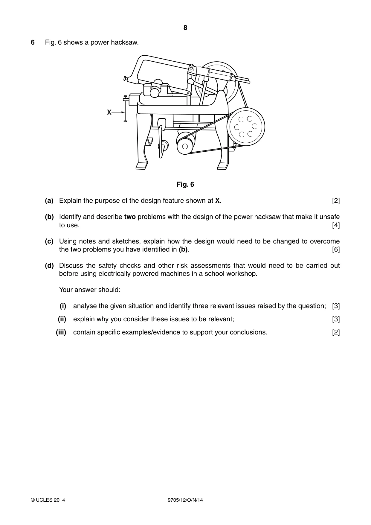 Cambridge A Level Design and Technology 9705 2014 Oct/Nov Paper 1 · Variant 2 question paper, page 8 of 12