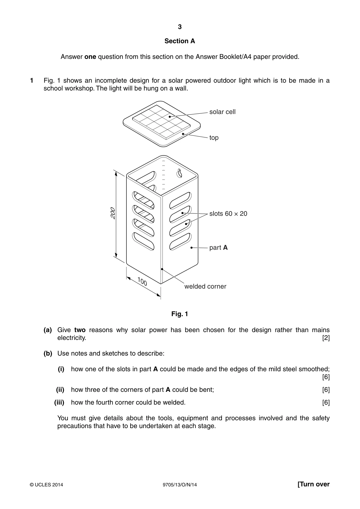 Cambridge A Level Design and Technology 9705 2014 Oct/Nov Paper 1 · Variant 3 question paper, page 3 of 16