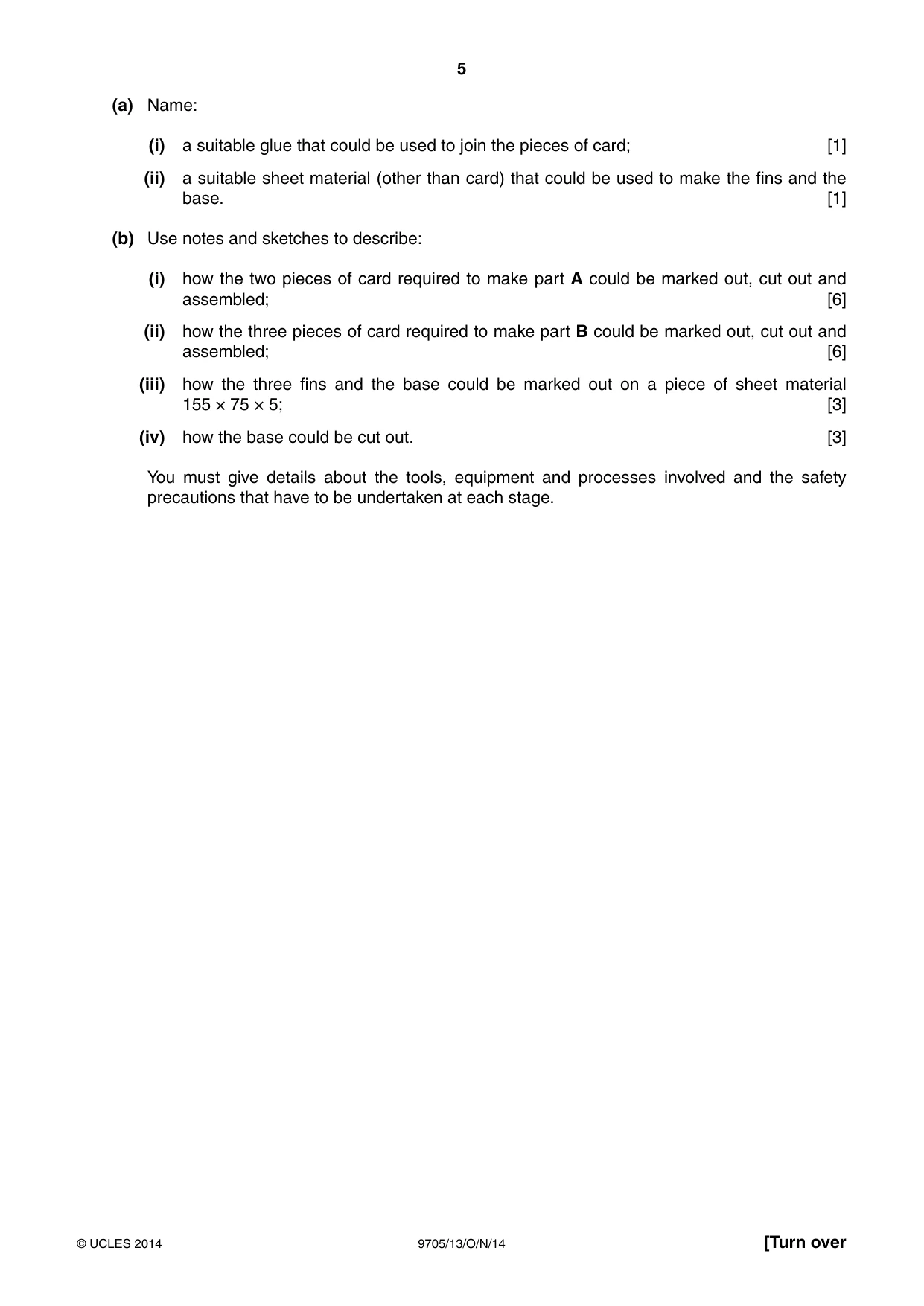 Cambridge A Level Design and Technology 9705 2014 Oct/Nov Paper 1 · Variant 3 question paper, page 5 of 16