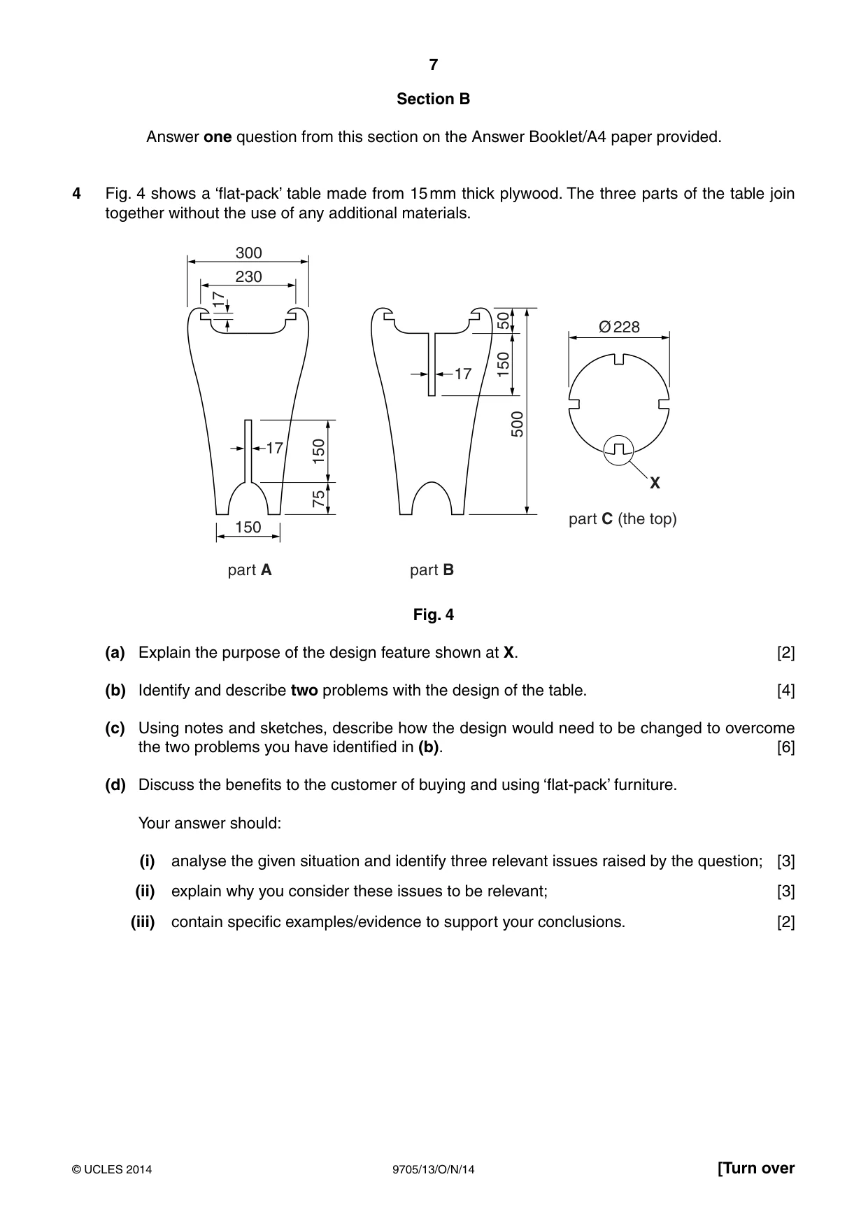 Cambridge A Level Design and Technology 9705 2014 Oct/Nov Paper 1 · Variant 3 question paper, page 7 of 16