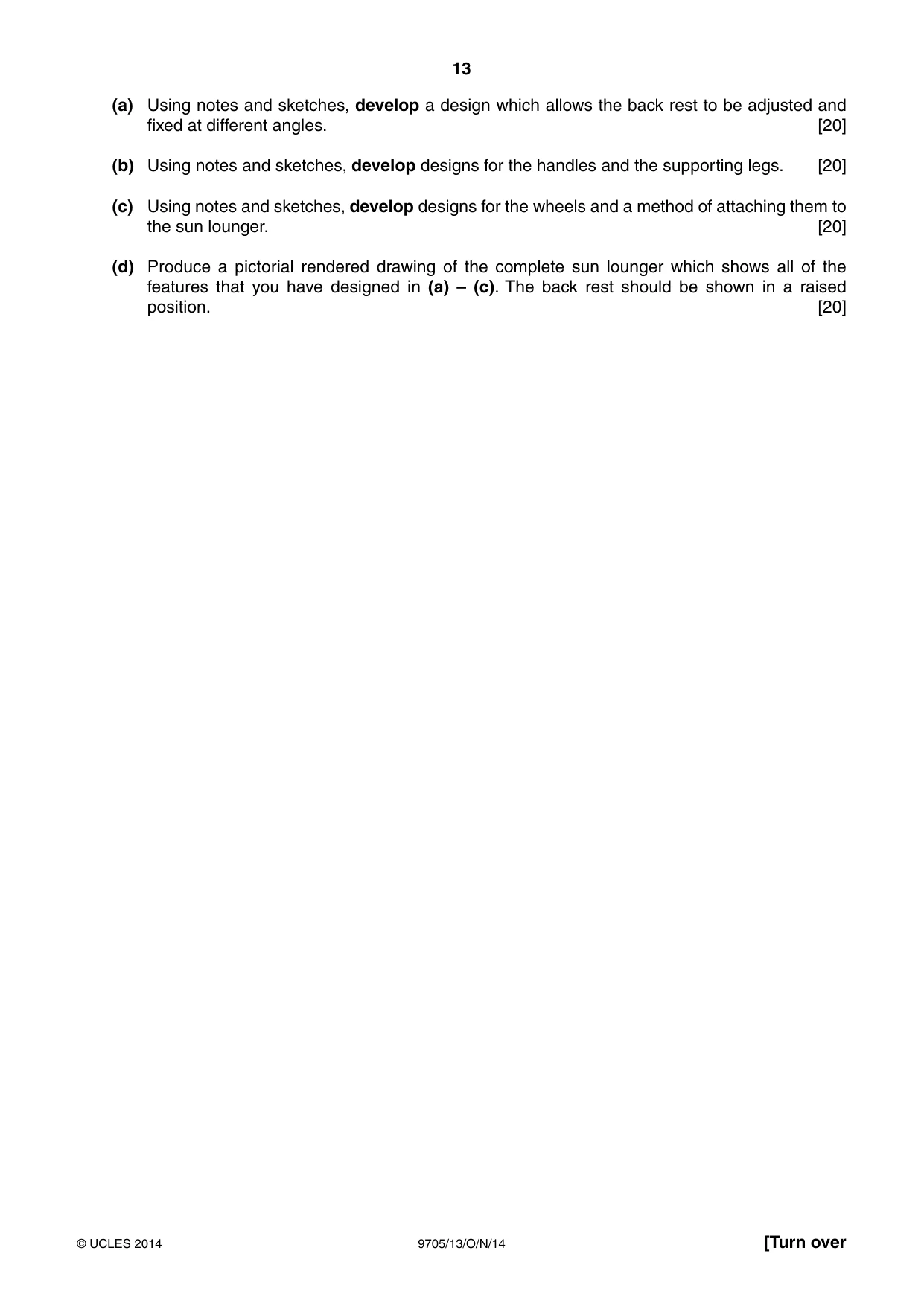 Cambridge A Level Design and Technology 9705 2014 Oct/Nov Paper 1 · Variant 3 question paper, page 13 of 16