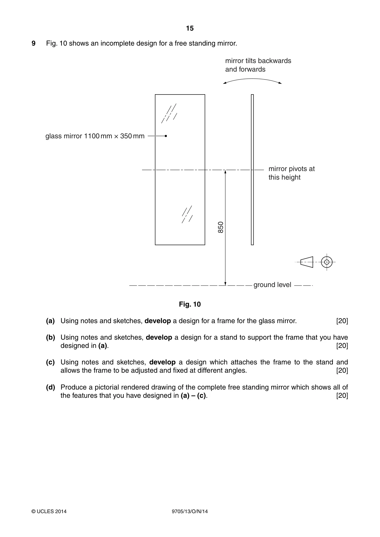 Cambridge A Level Design and Technology 9705 2014 Oct/Nov Paper 1 · Variant 3 question paper, page 15 of 16