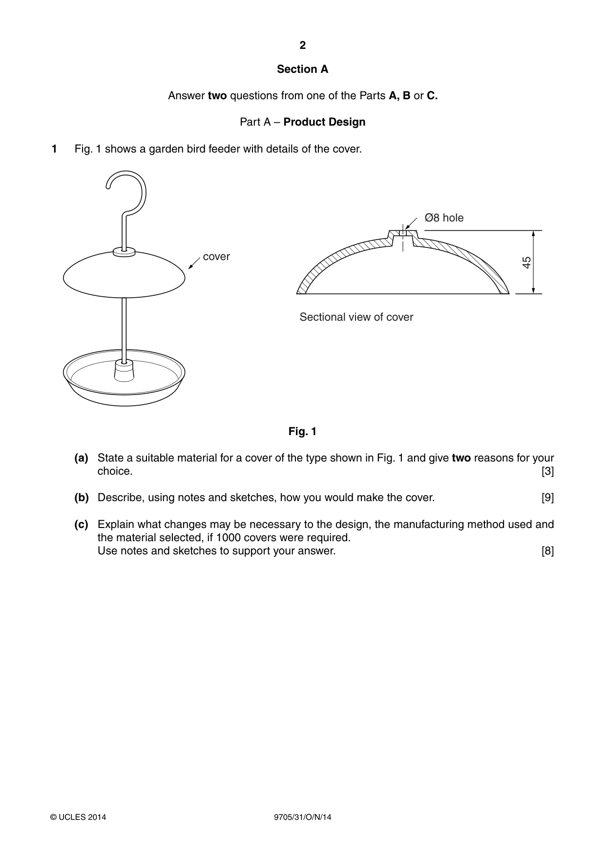 Cambridge A Level Design and Technology 9705 2014 Oct/Nov Paper 3 · Variant 1 question paper, page 2 of 12
