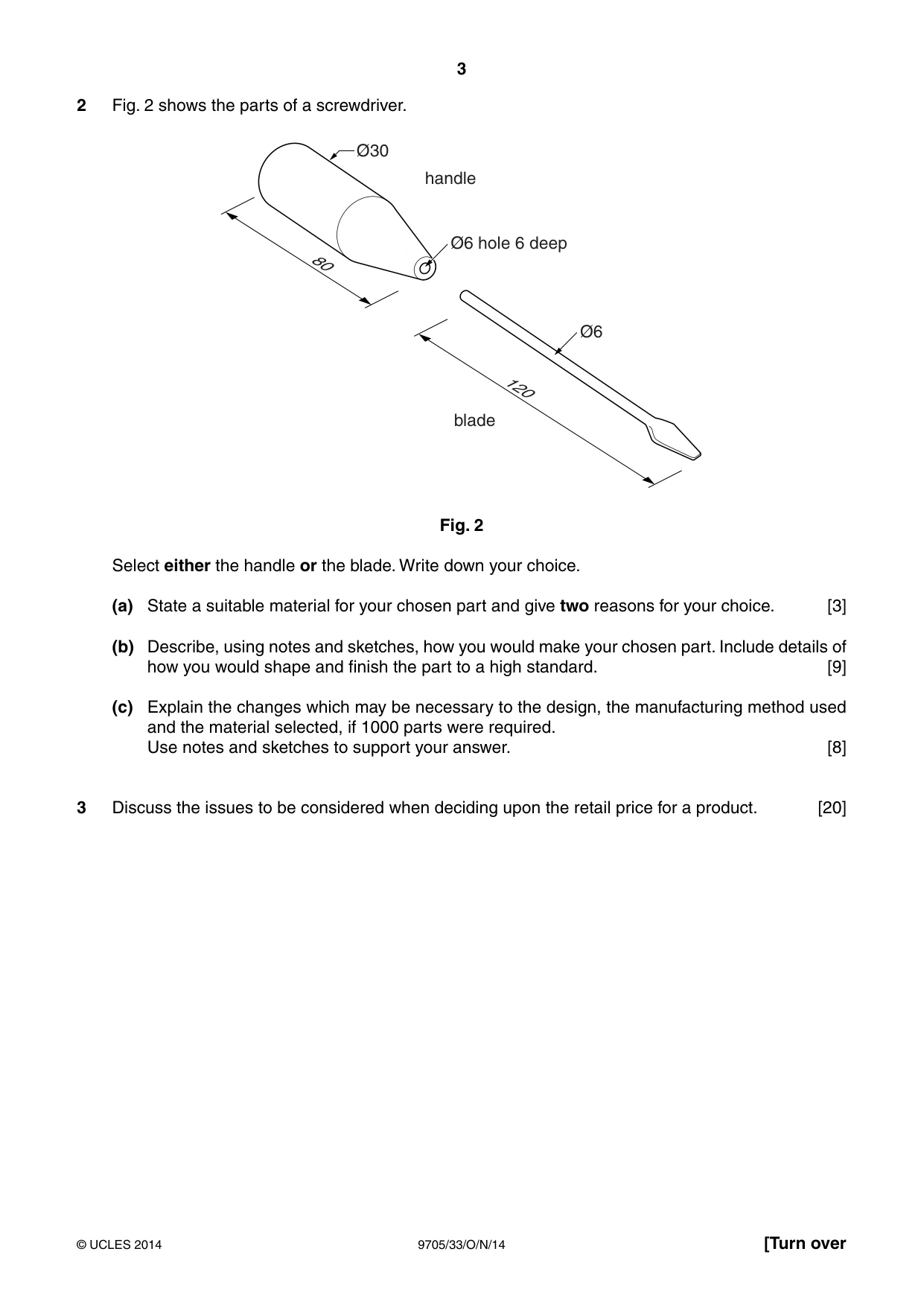 Cambridge A Level Design and Technology 9705 2014 Oct/Nov Paper 3 · Variant 3 question paper, page 3 of 12