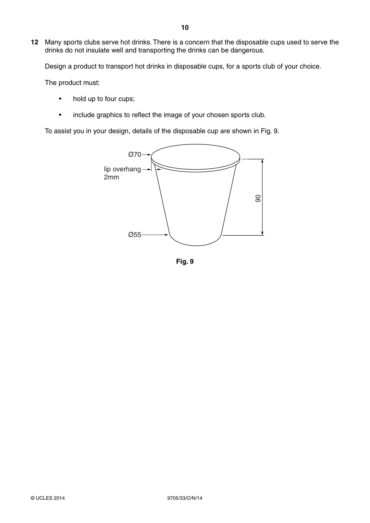 Cambridge A Level Design and Technology 9705 2014 Oct/Nov Paper 3 · Variant 3 question paper, page 10 of 12