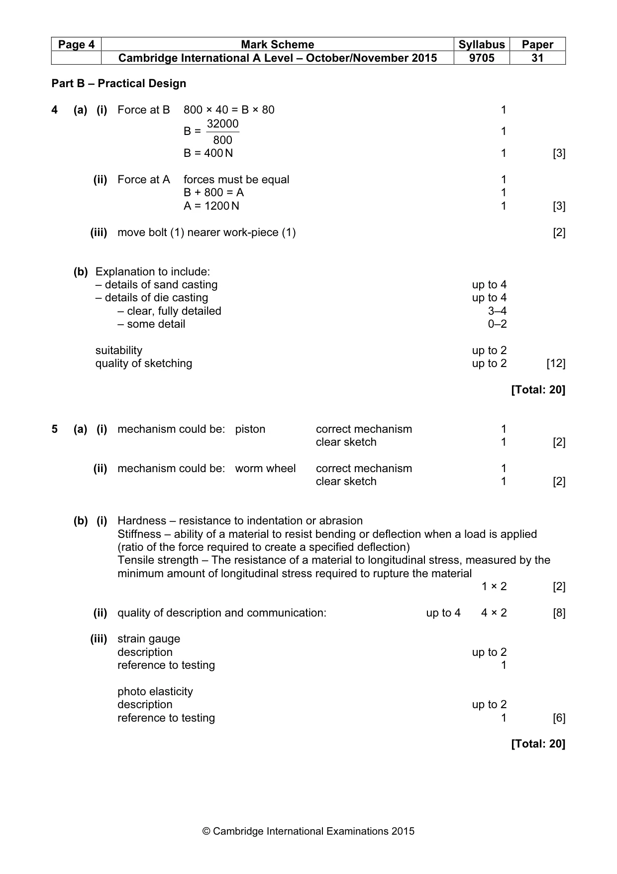 Mark scheme, page 4 of 7