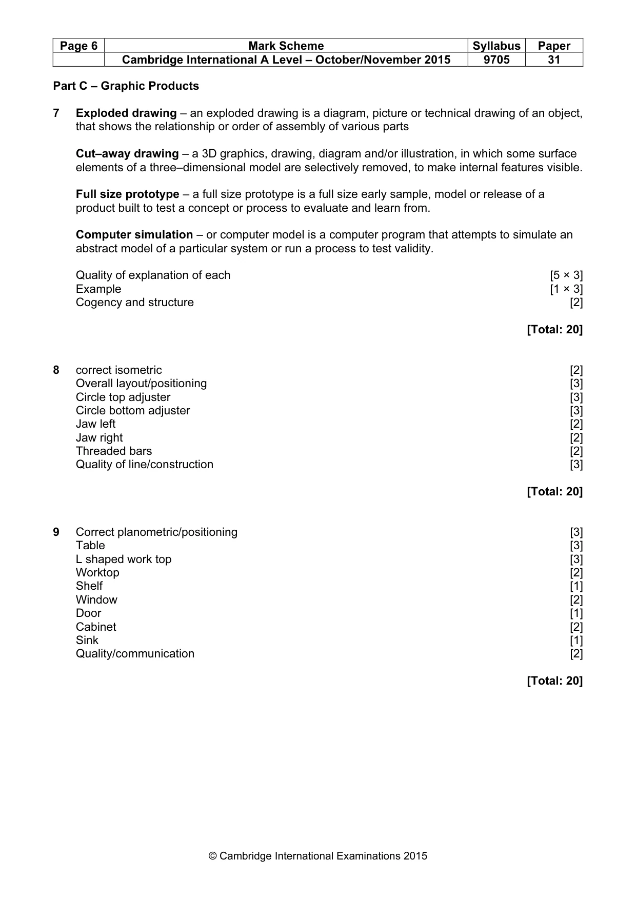 Mark scheme, page 6 of 7
