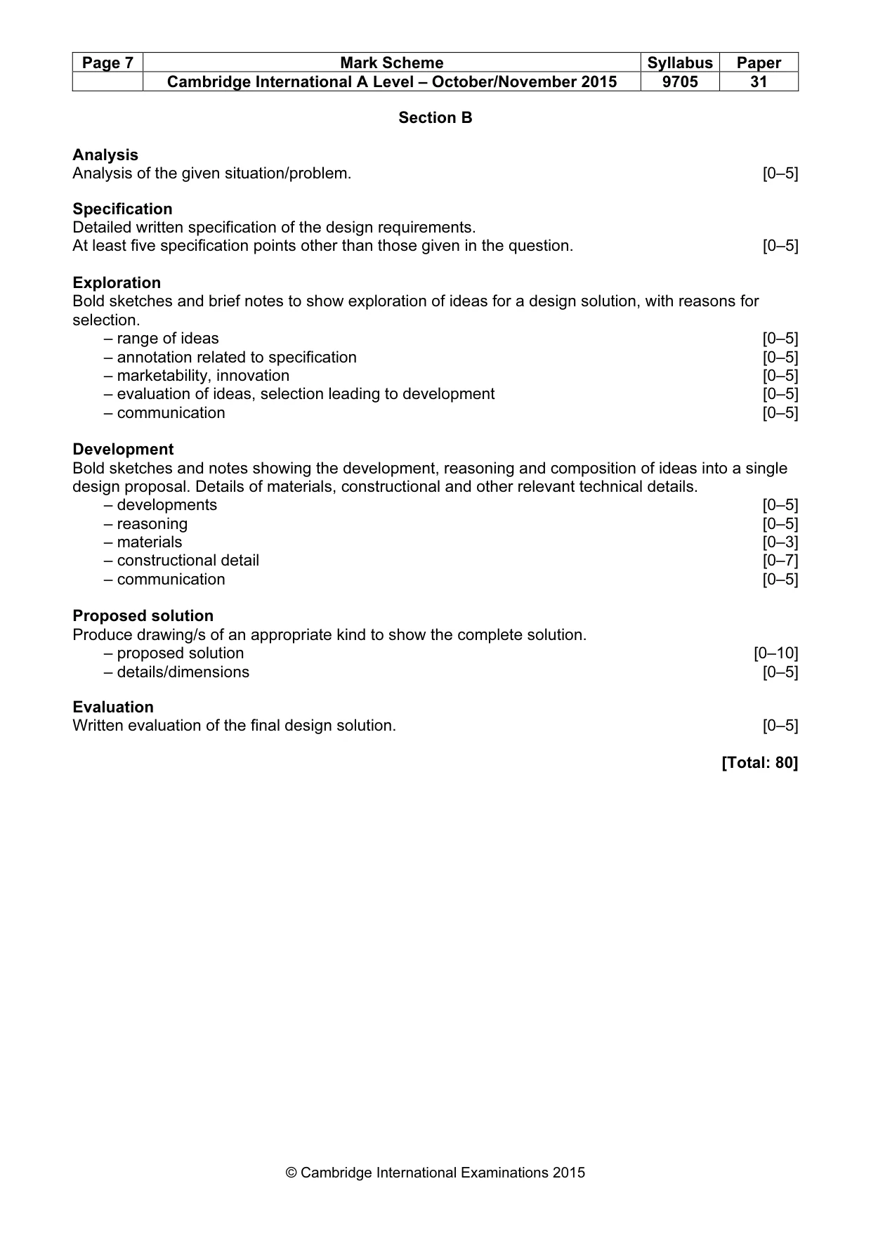 Mark scheme, page 7 of 7