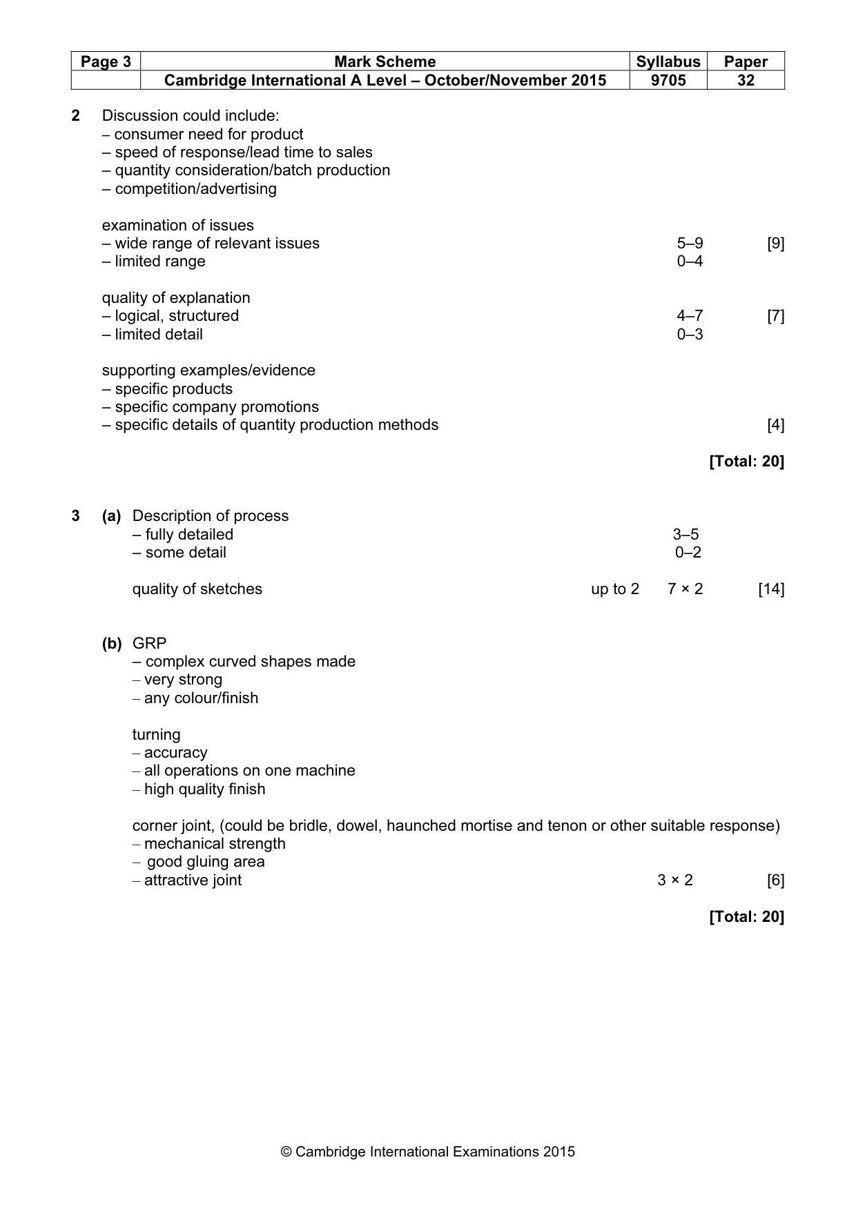 Mark scheme, page 3 of 7