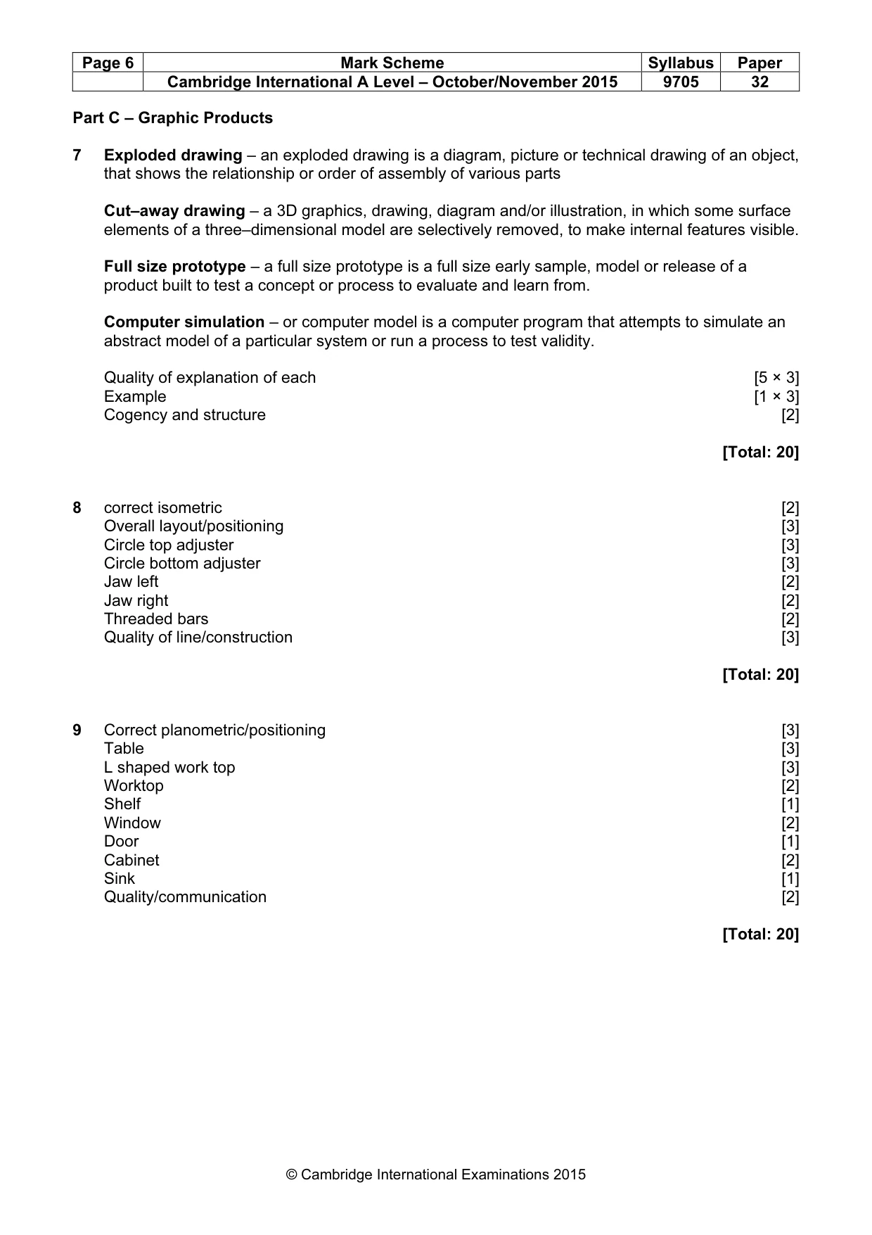 Mark scheme, page 6 of 7