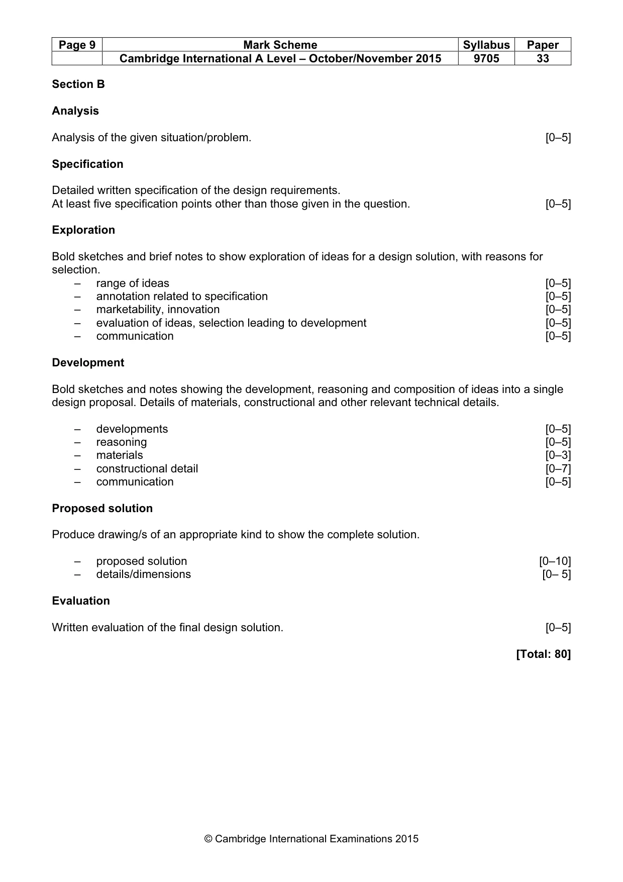 Mark scheme, page 9 of 9