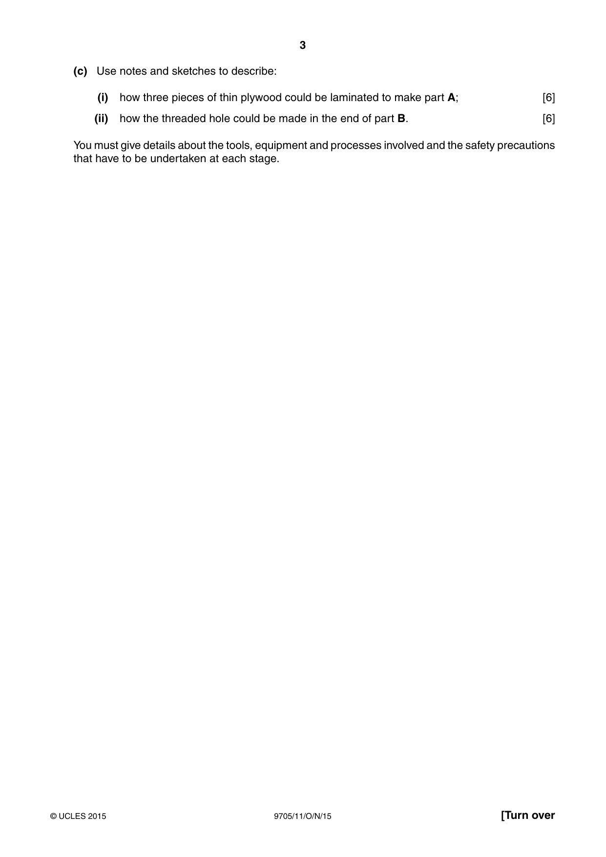 Cambridge A Level Design and Technology 9705 2015 Oct/Nov Paper 1 · Variant 1 question paper, page 3 of 12